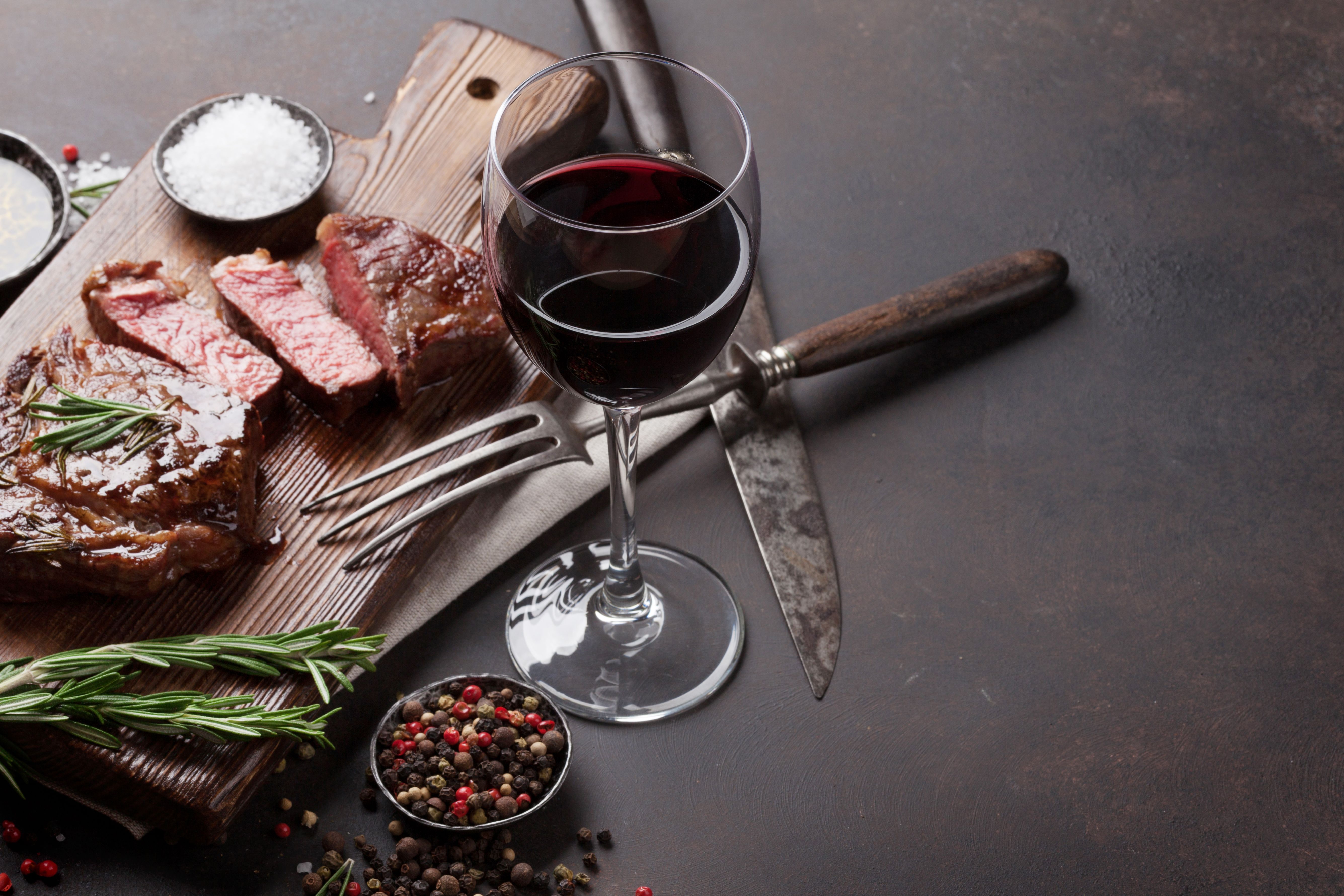 wine and beef