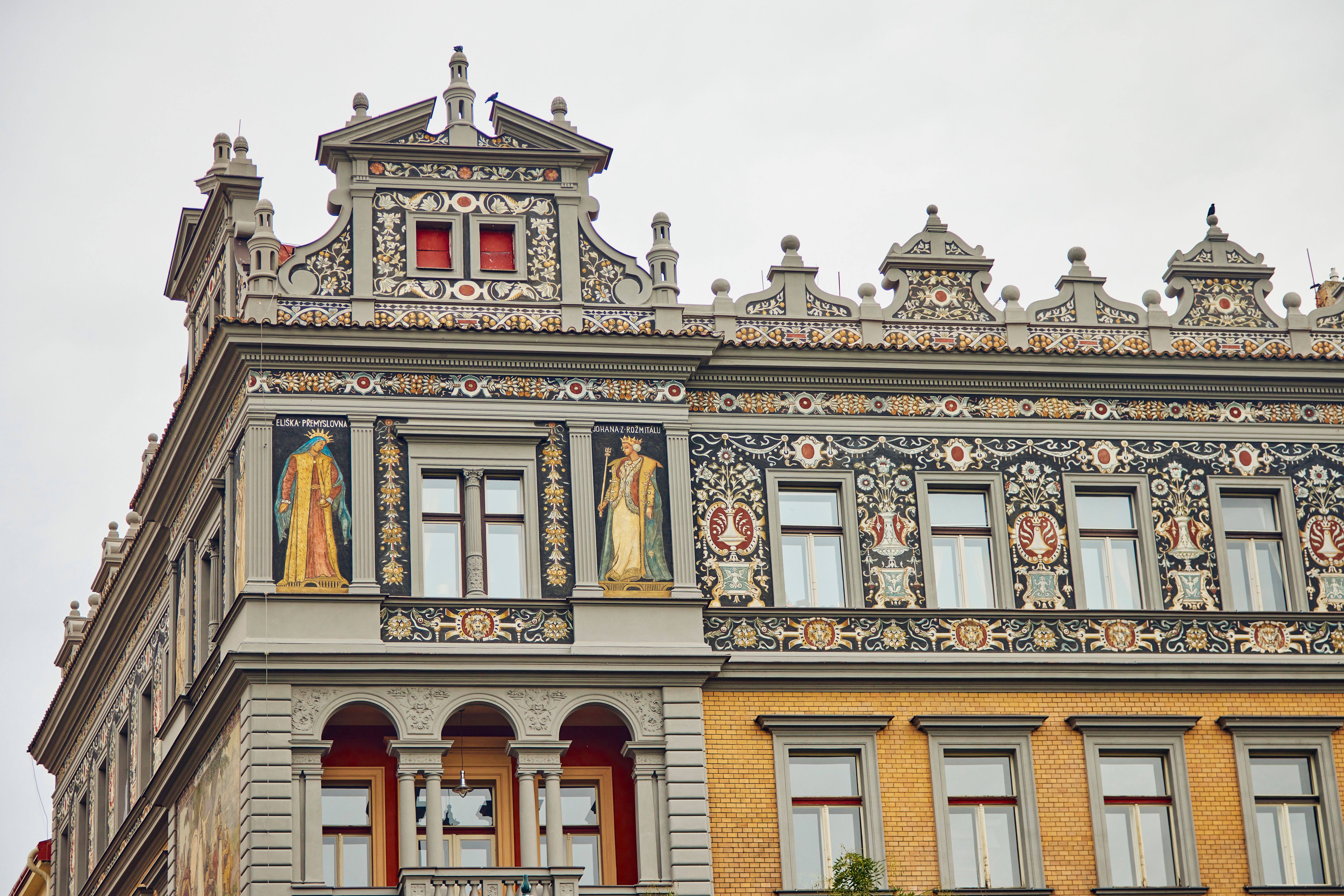 Decorated building in Prague Decorated building in Prague