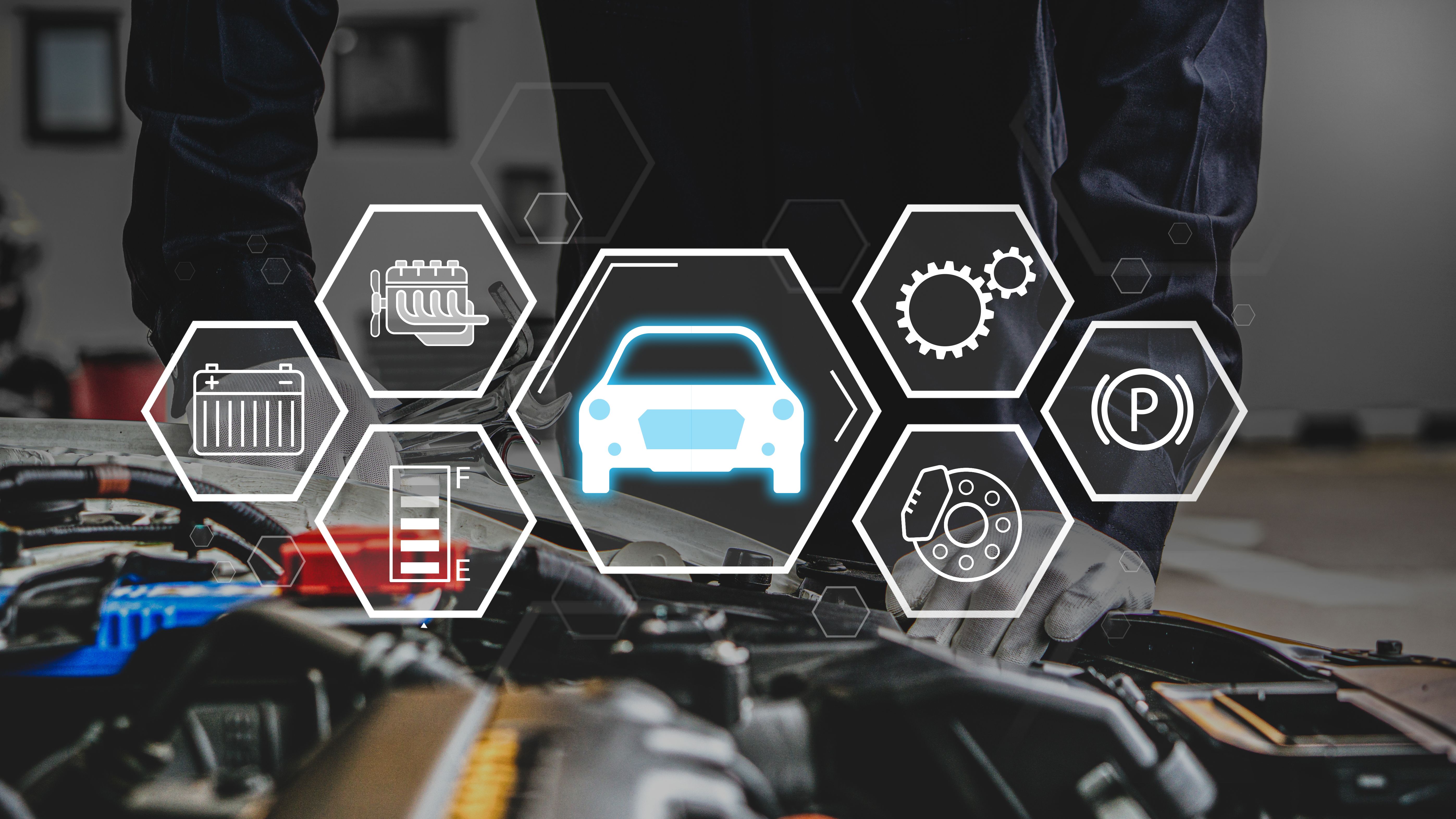 Mechanic checking and repairing car engine problem and support car insurance services.Repair service.Car service icon. Mechanic checking and repairing car engine problem and support car insurance services.Repair service.Car service icon.