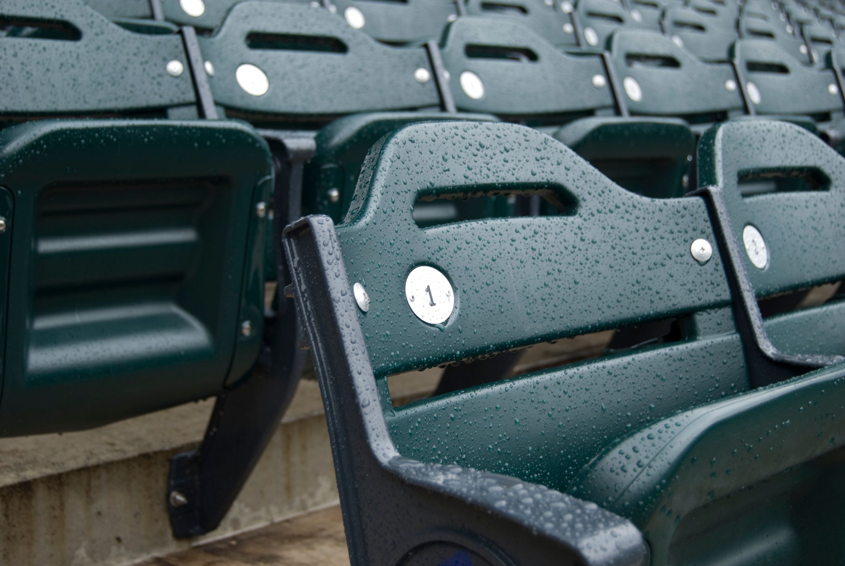 rainy baseball field