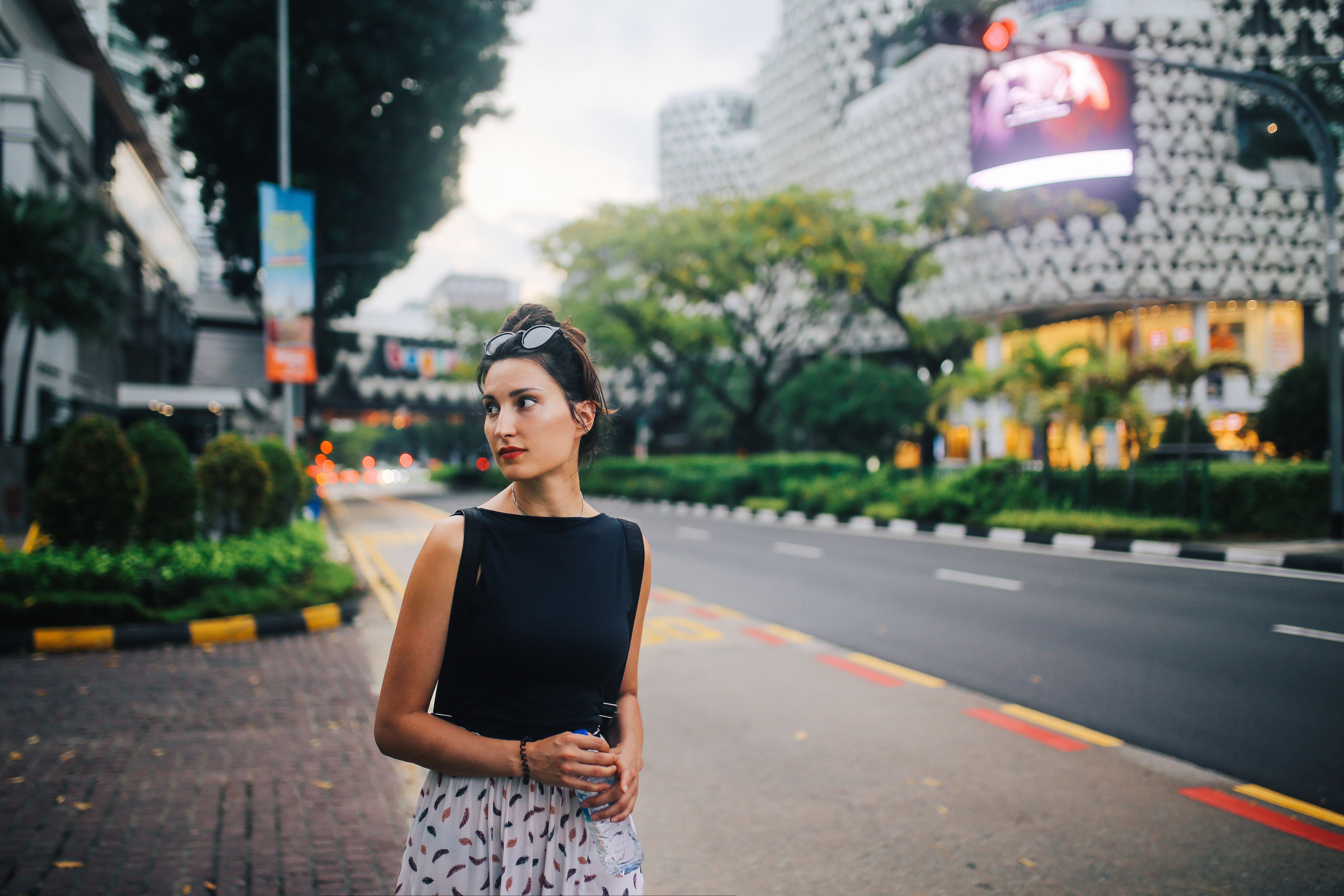 Young woman traveller in Singapore