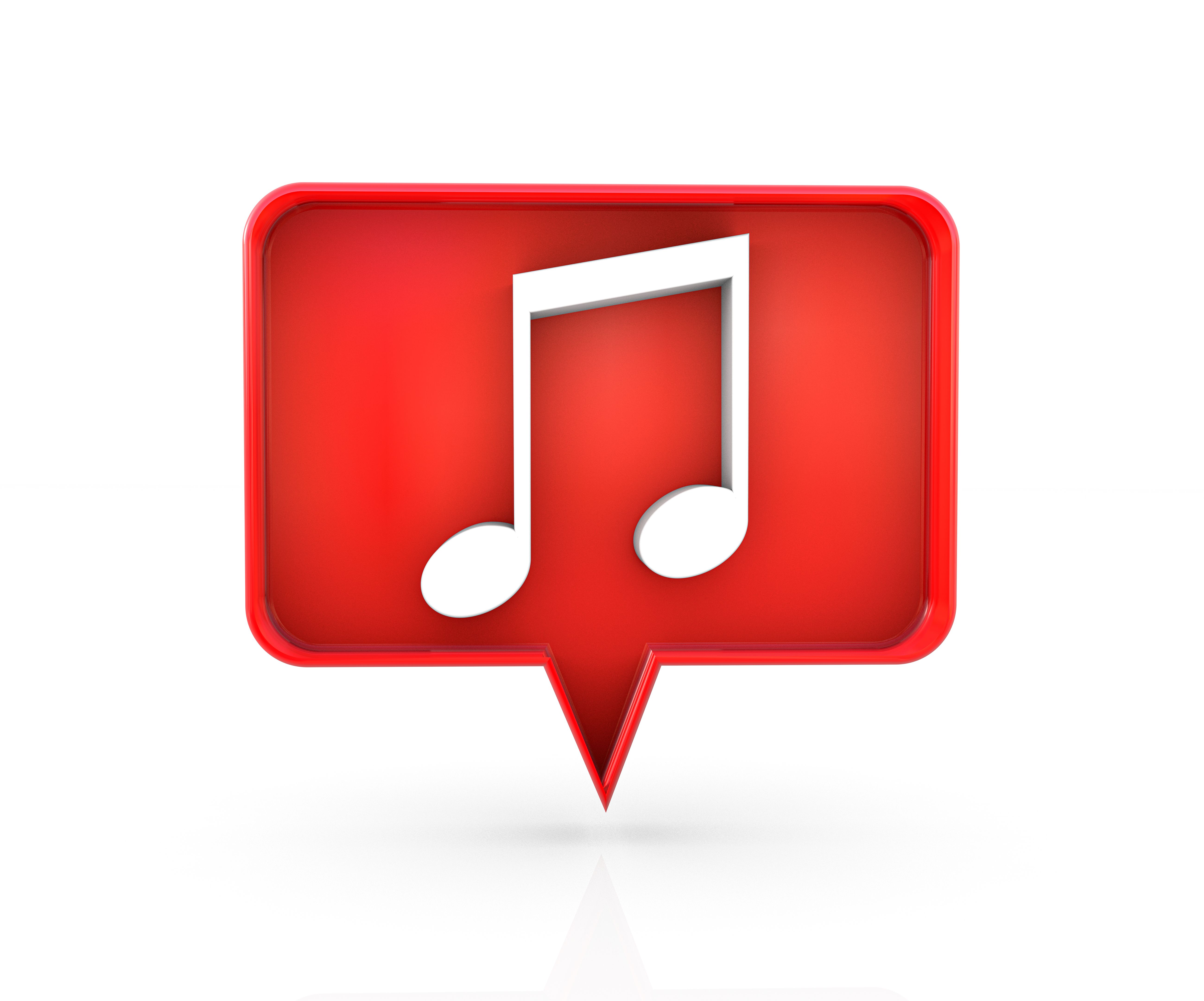 Musical Note Symbol on Speech Bubble