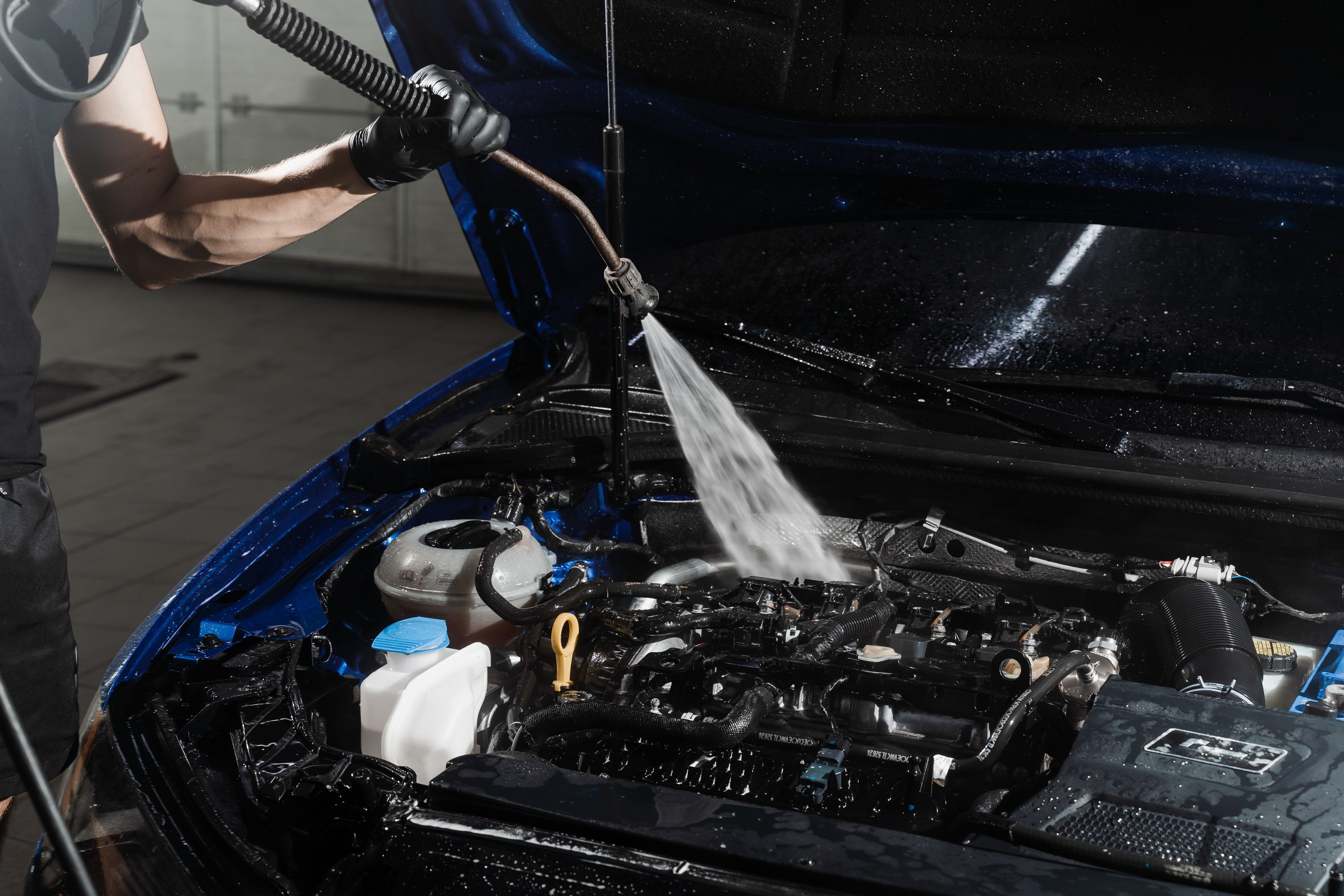 car engine cleaning