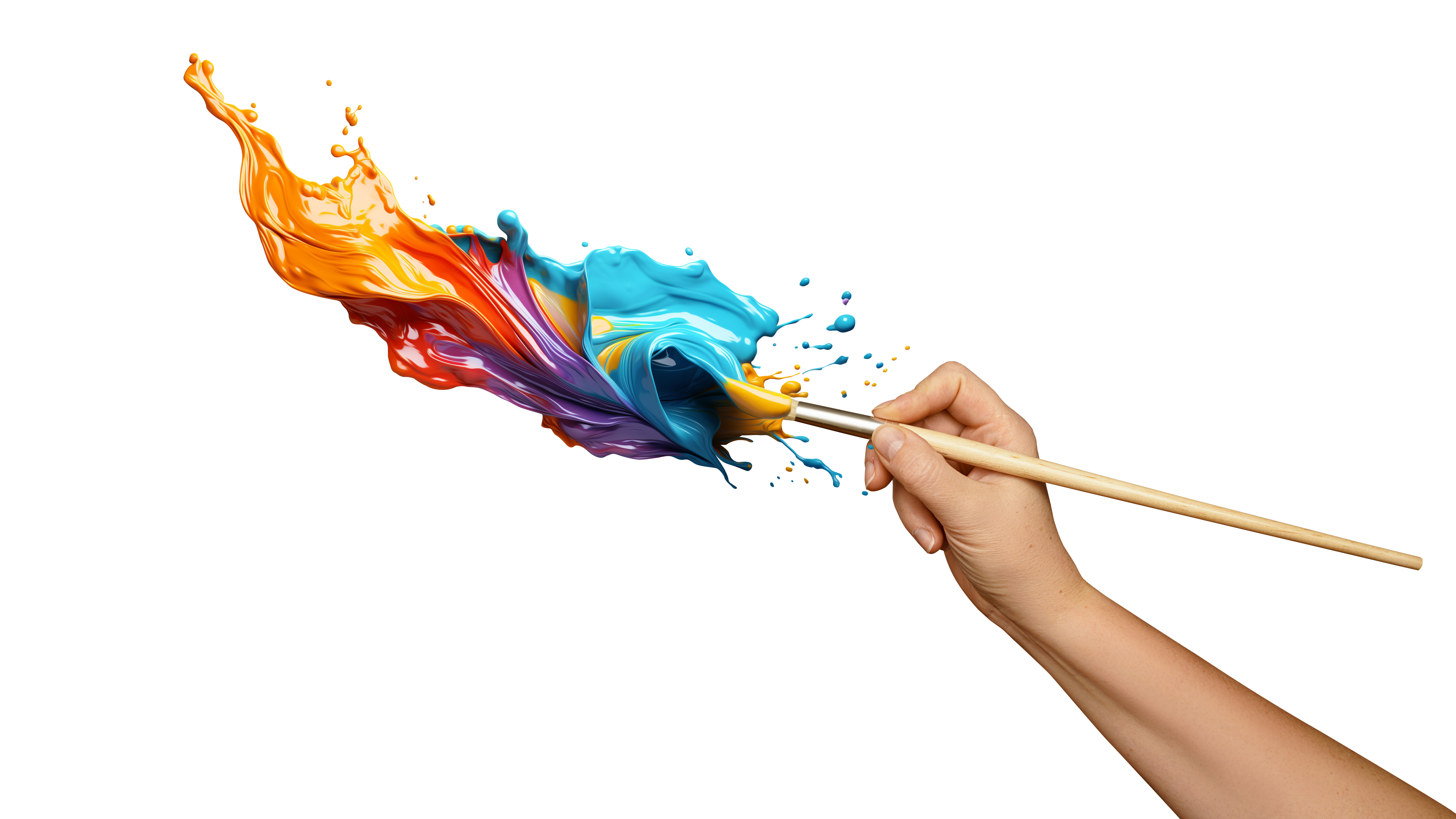 Liquid splash Color design and Paintbrush. Gradient colorful abstract background, luxury abstract for a mobile screen concept, wallpaper, isolated PNG background.