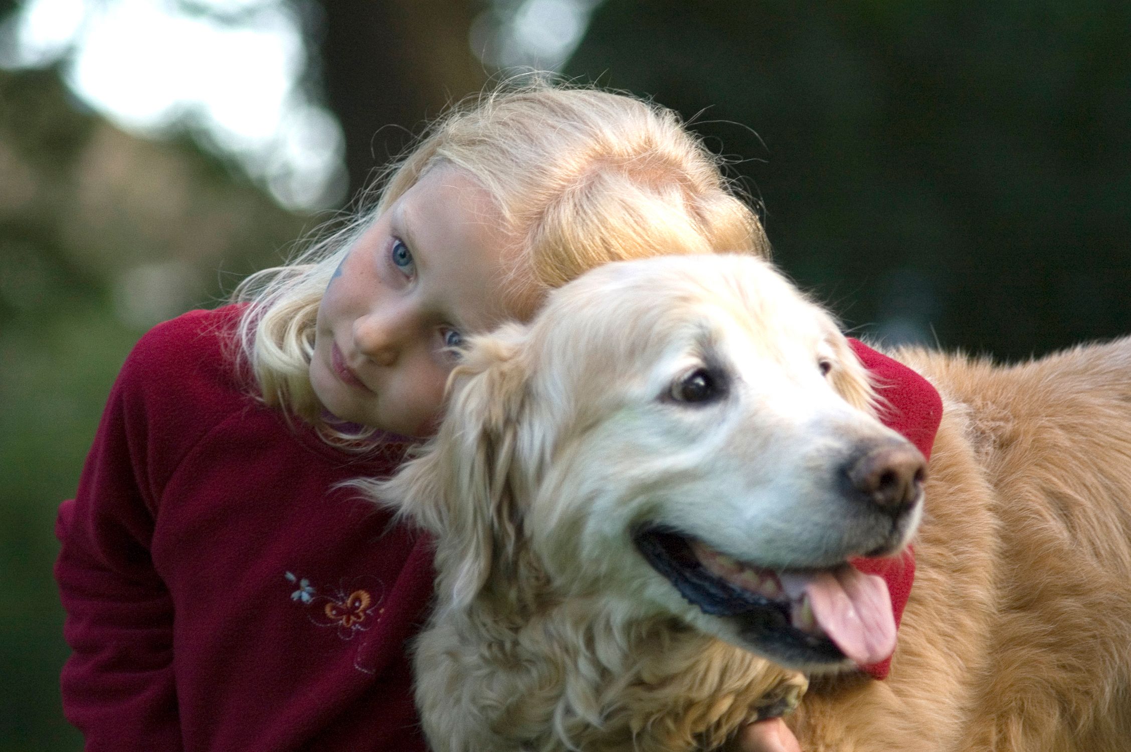 Young girl with her dog