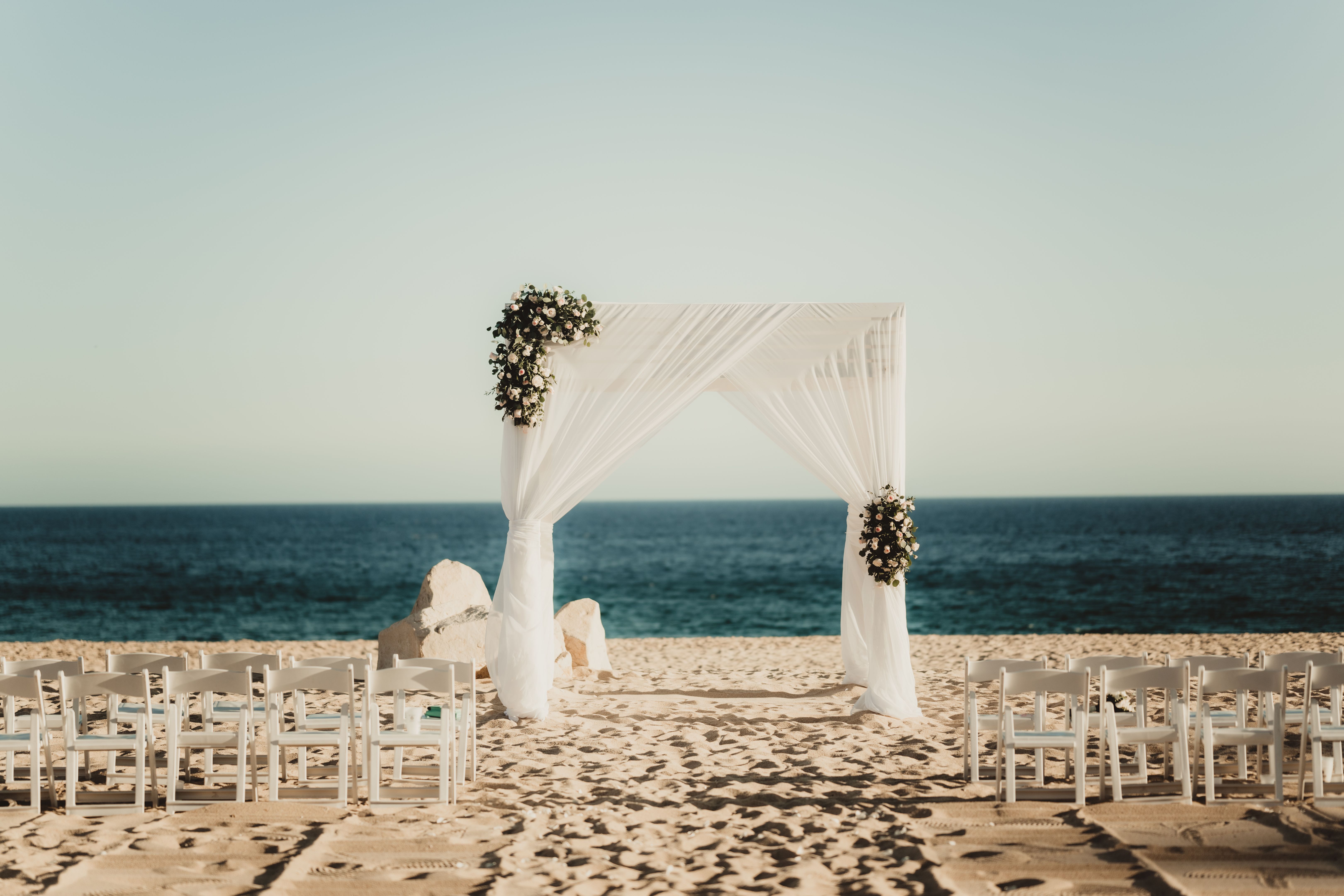 Wedding ceremony arch on the beach