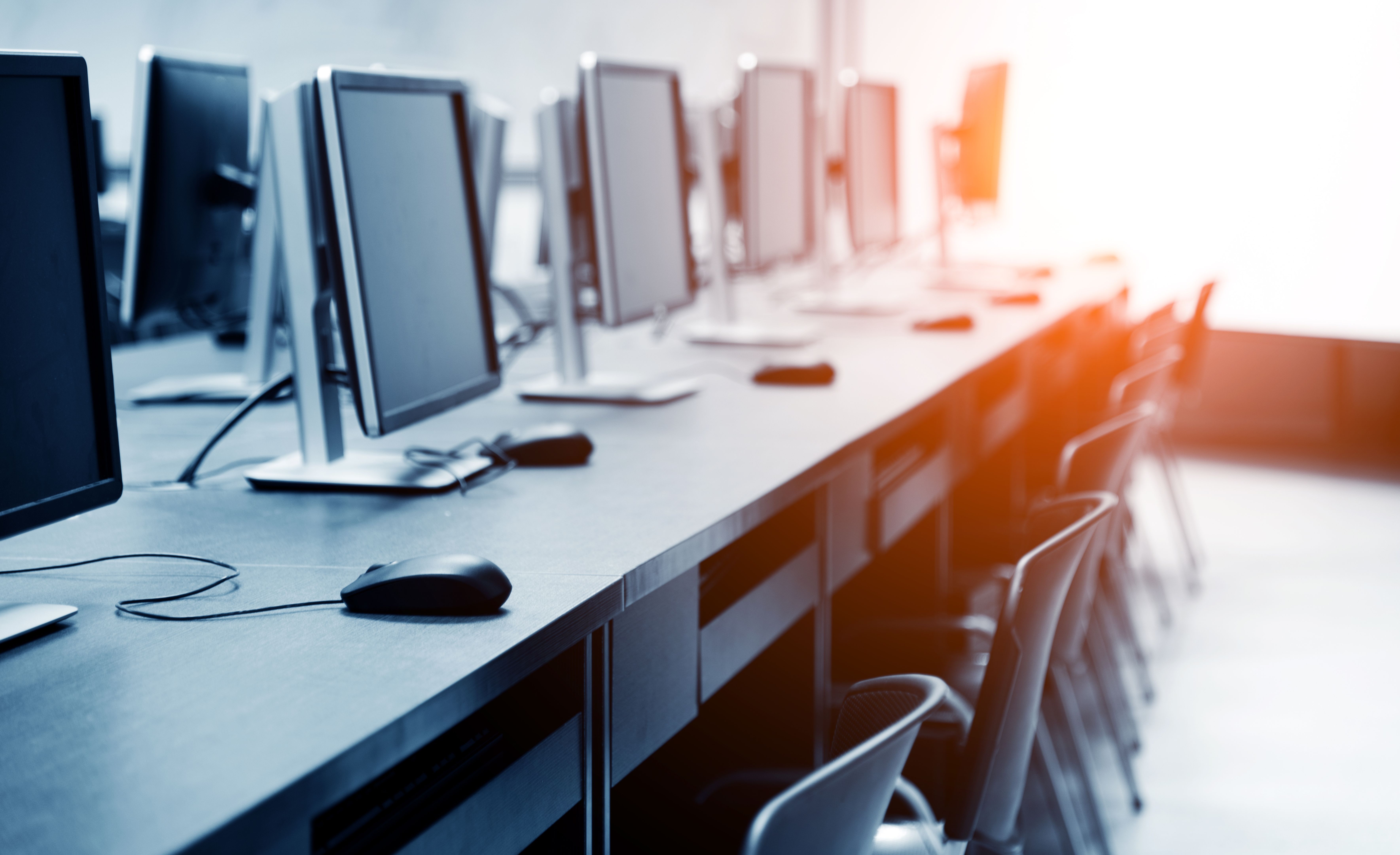 refurbished computers in classroom
