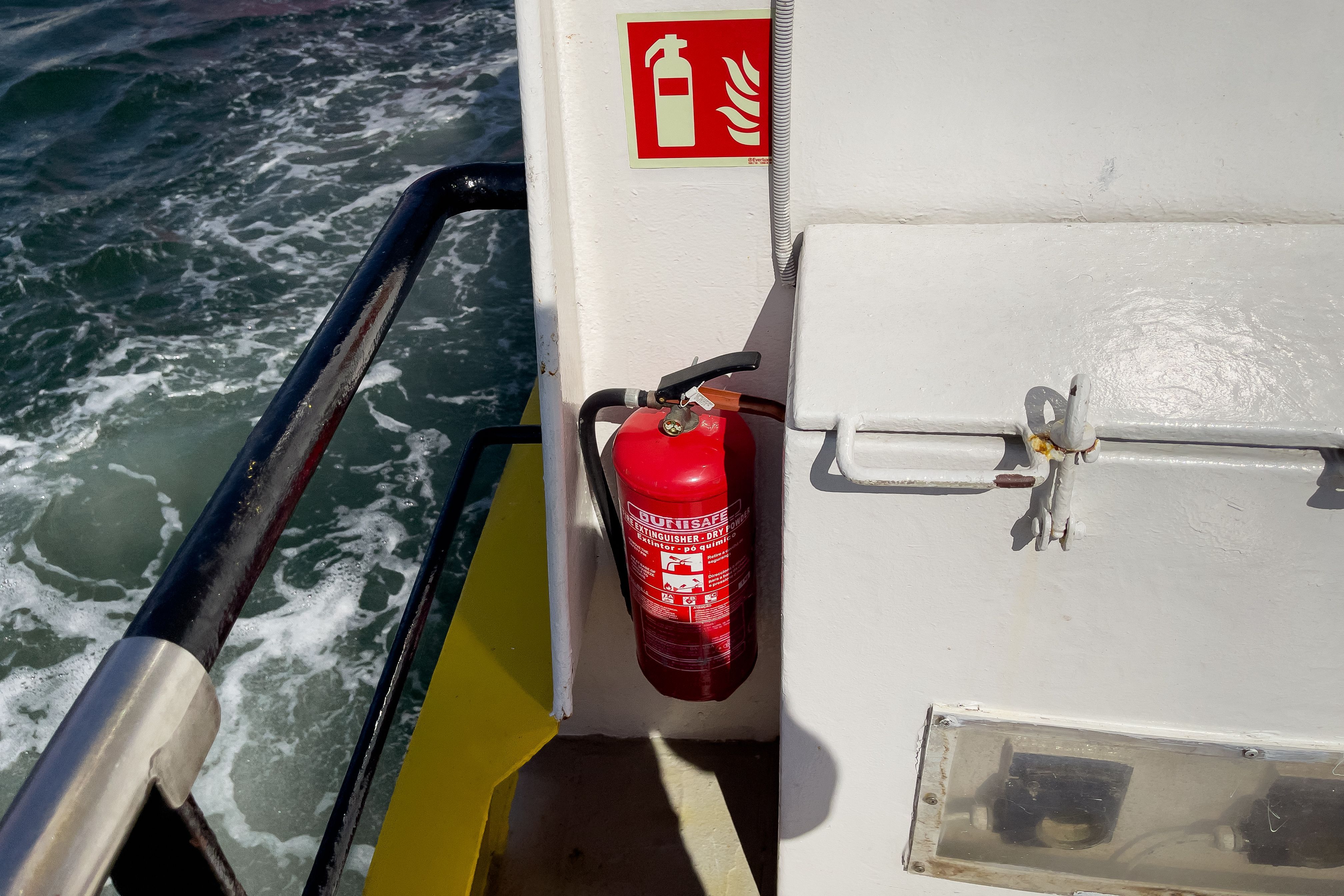 fire extinguisher on boat