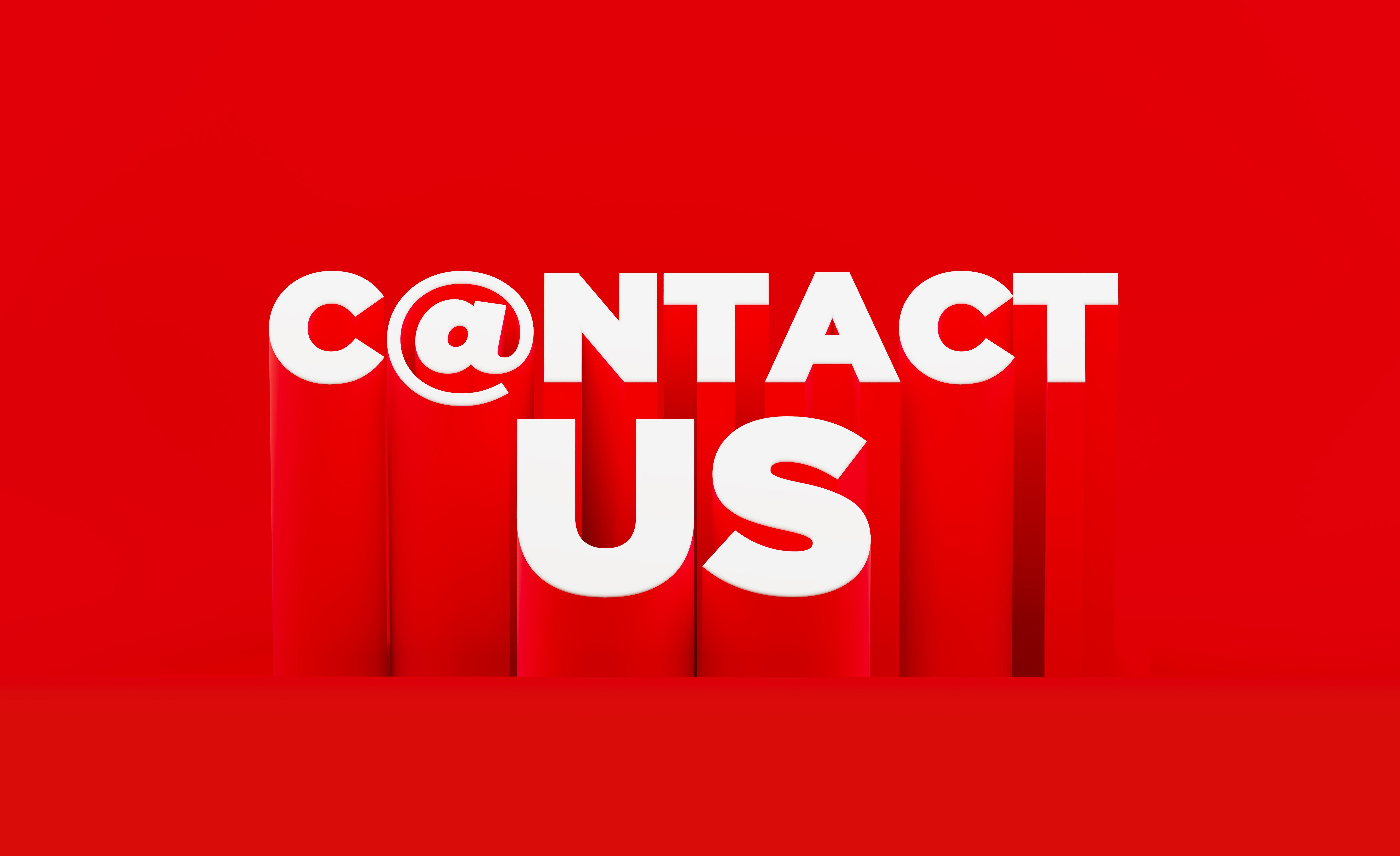 Contact Us Concept - White Contact Us Message Sitting On Red Background