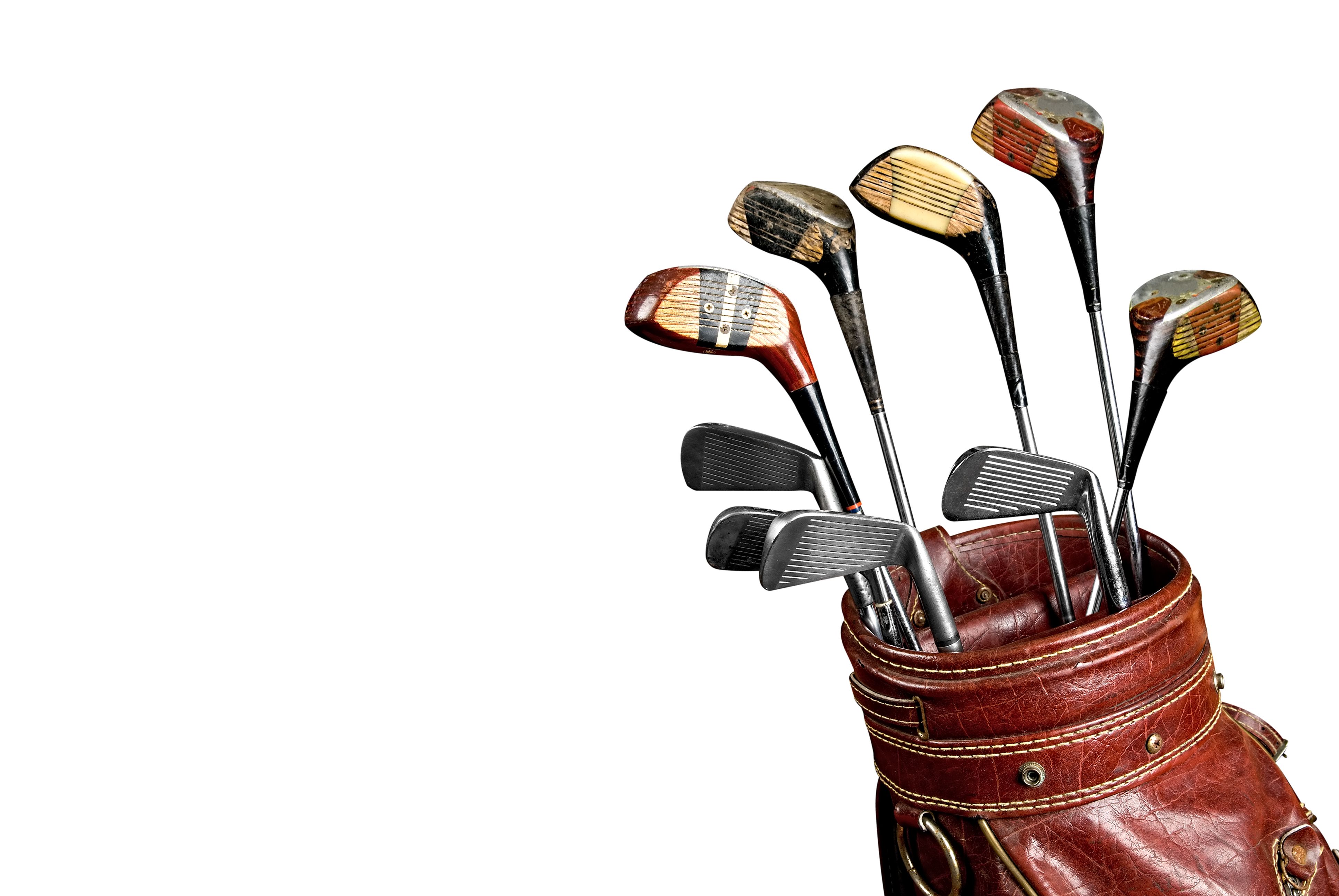 worn golf clubs