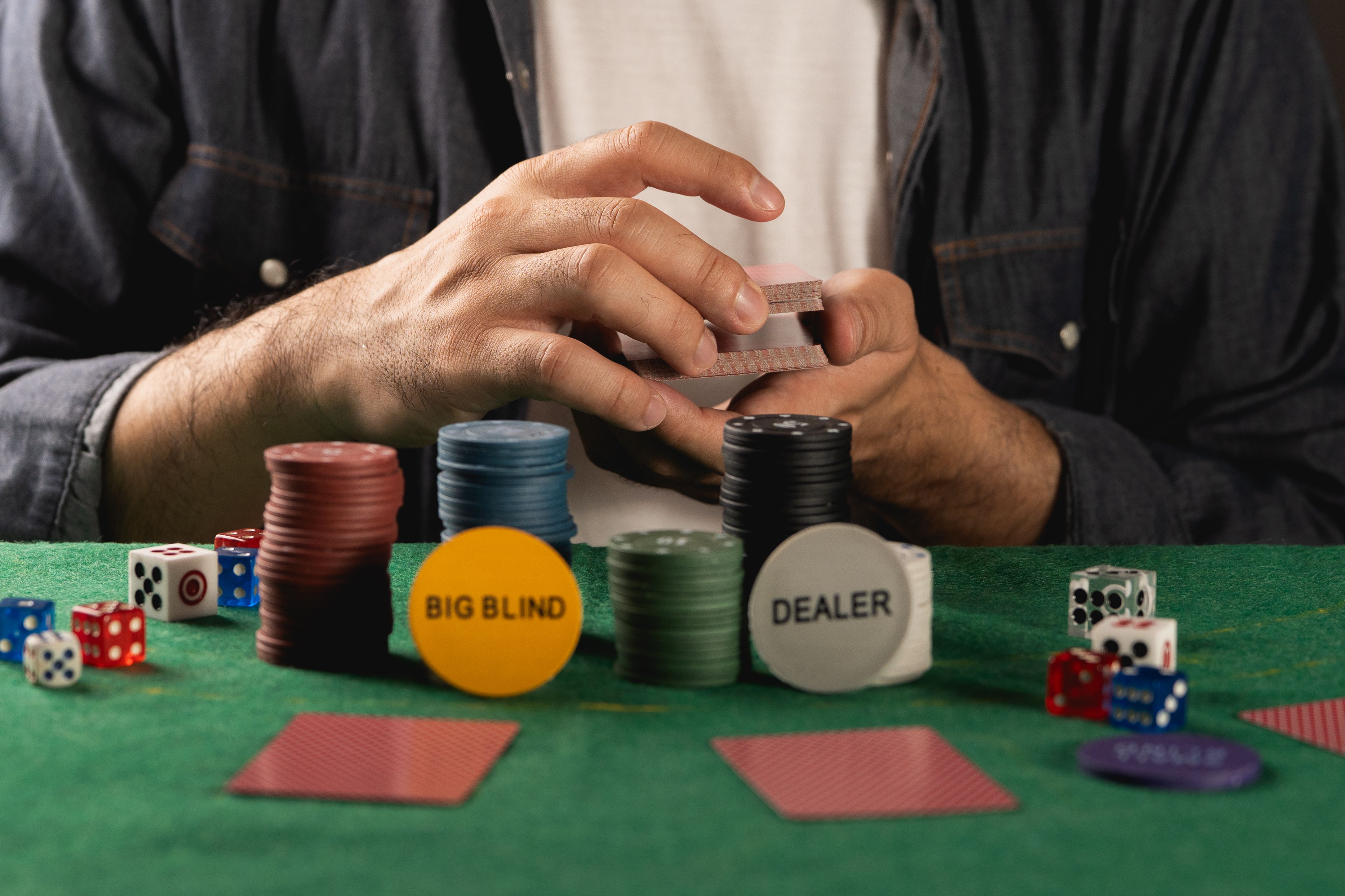 focused poker player