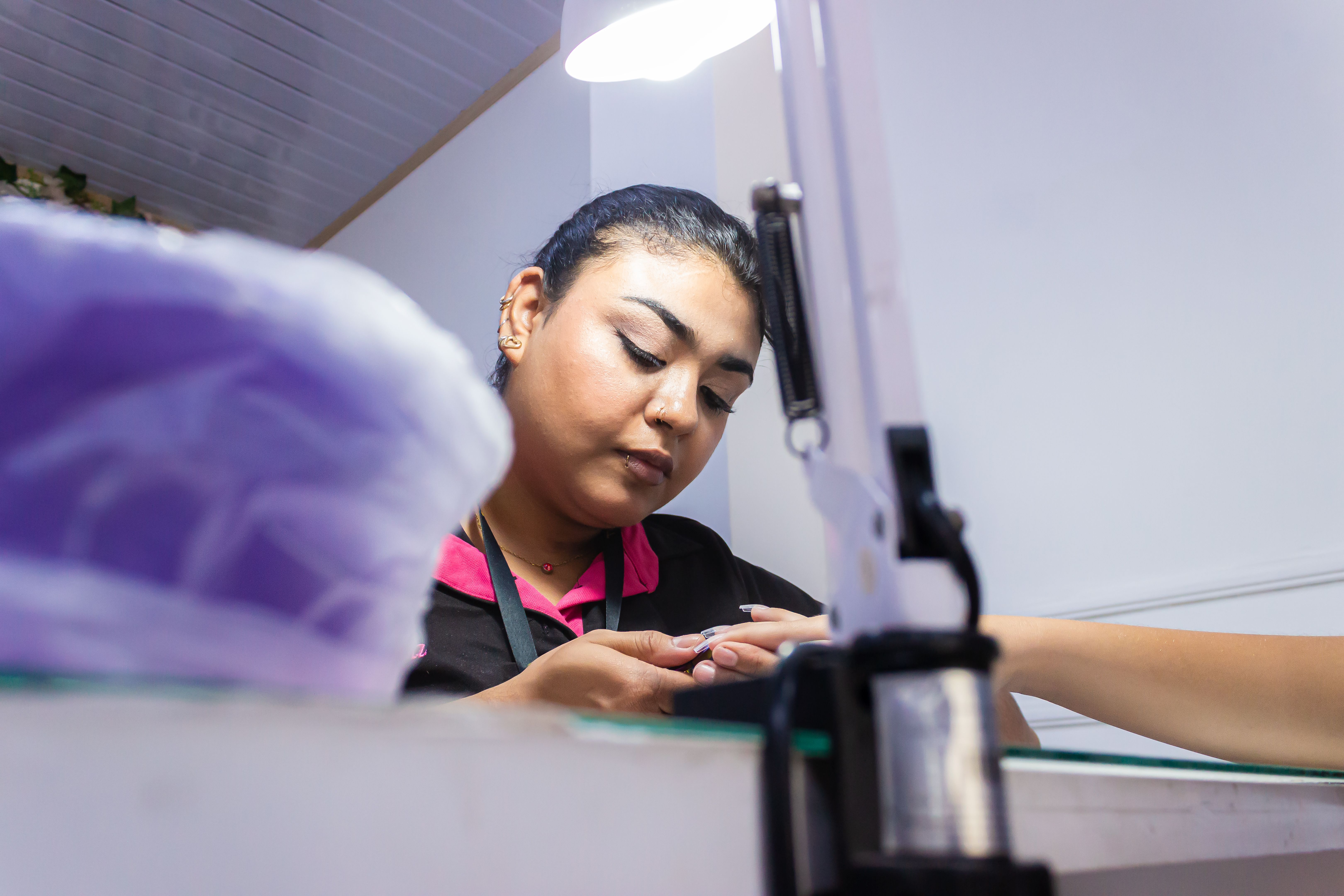 beauty professional working