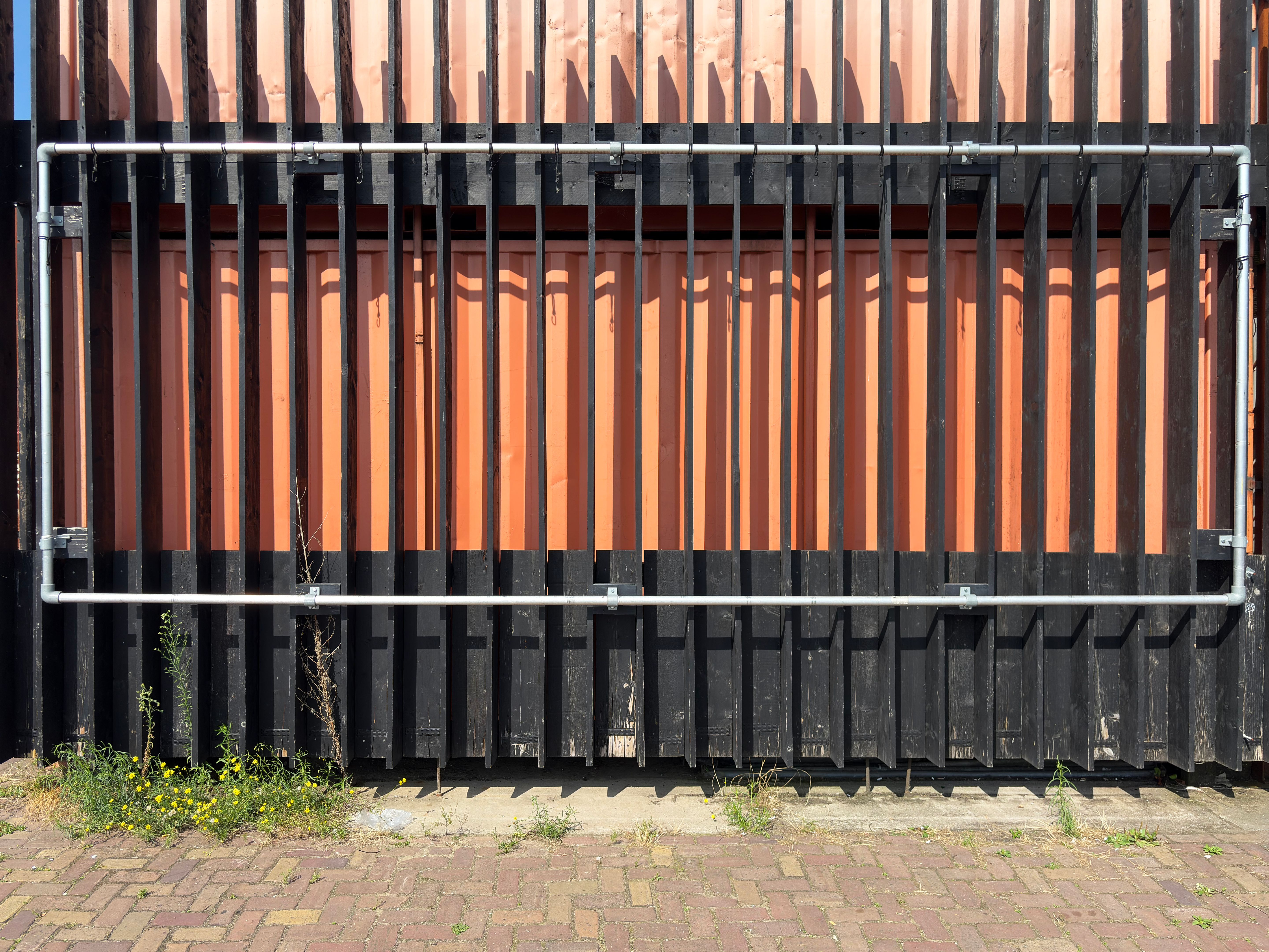 wood metal facade