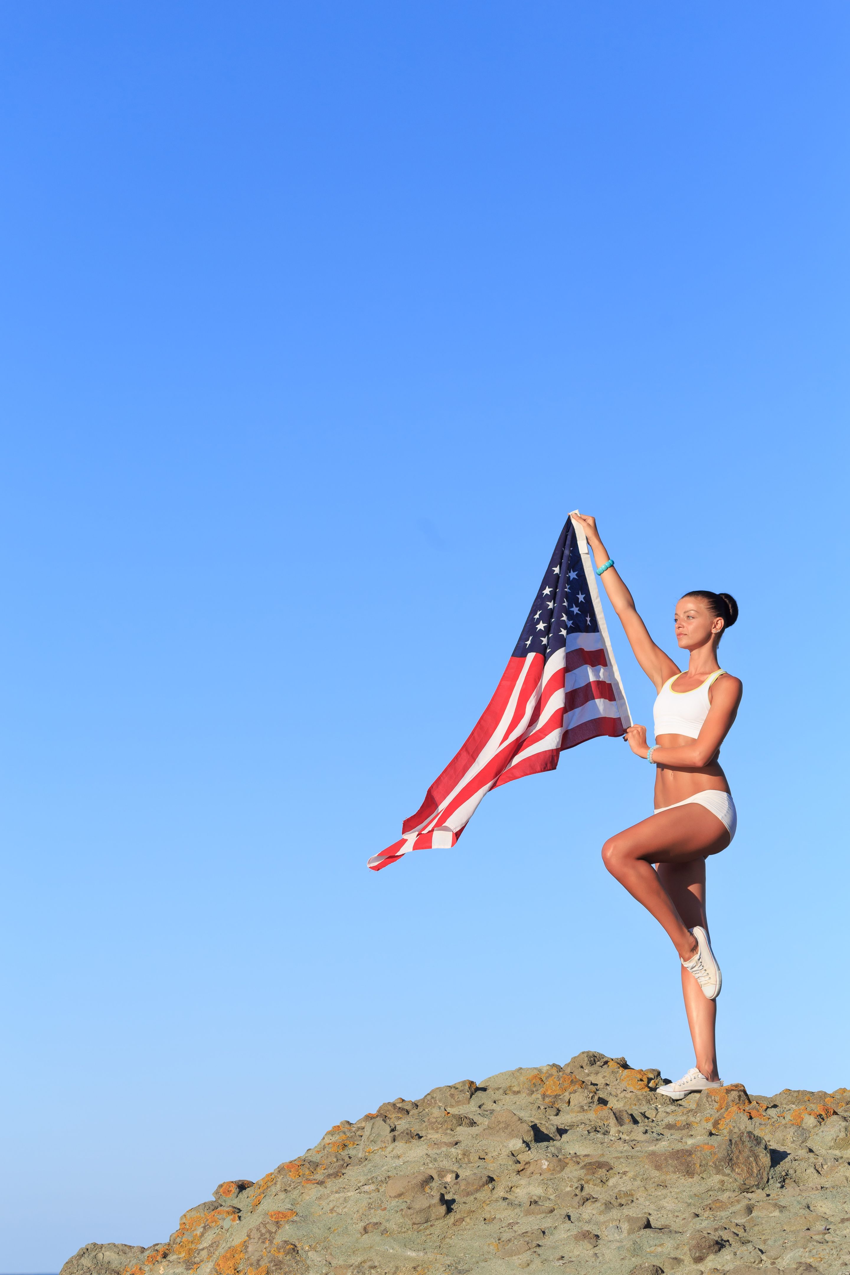 american flag yoga