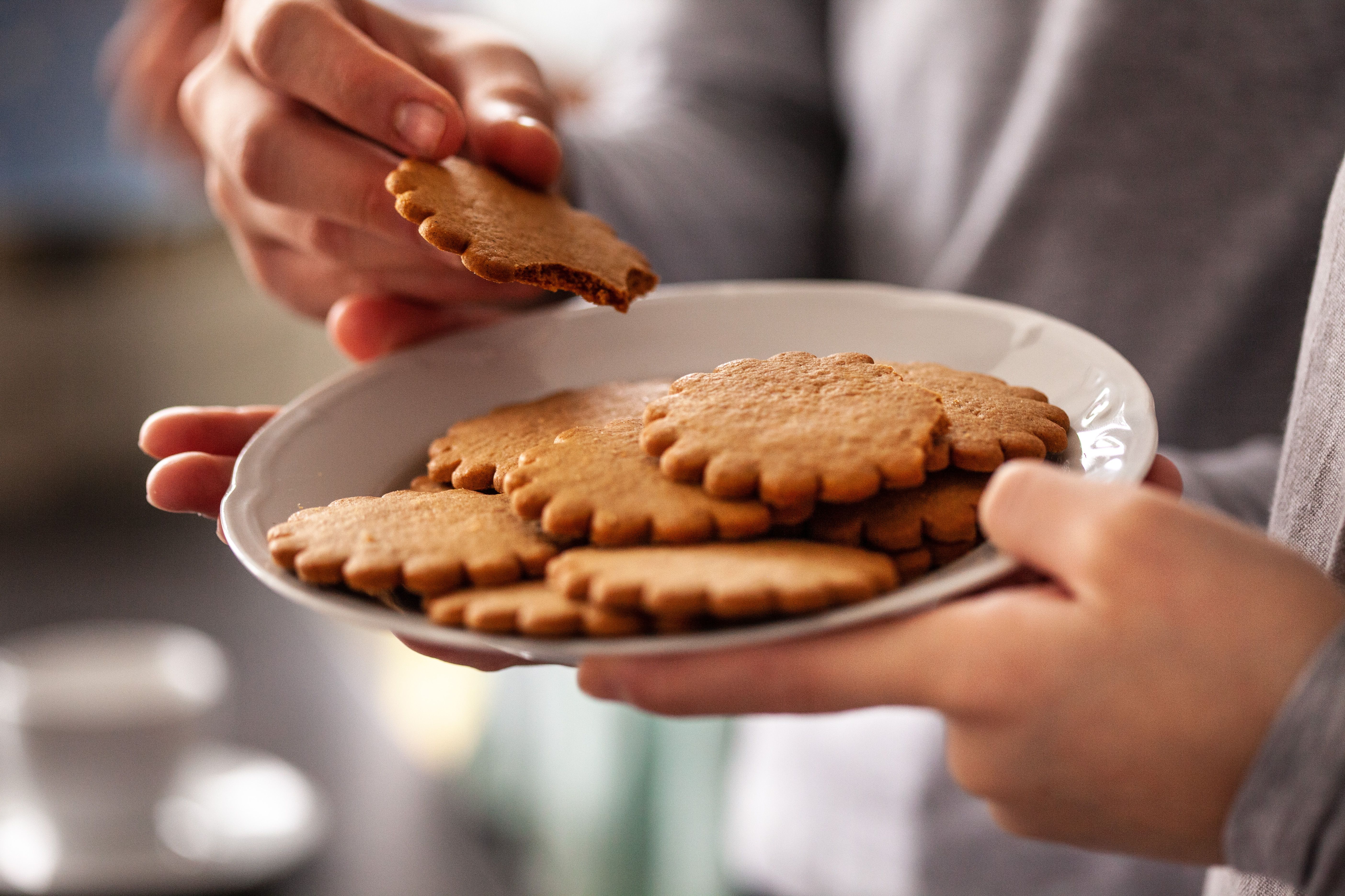 people tasting cookies