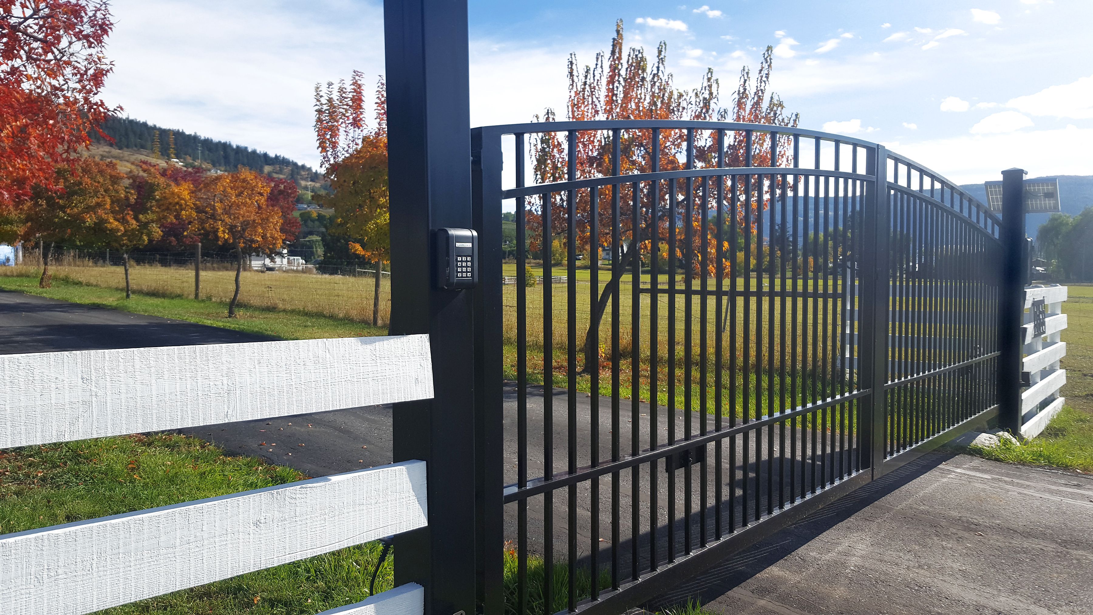 fence with autumn leaves