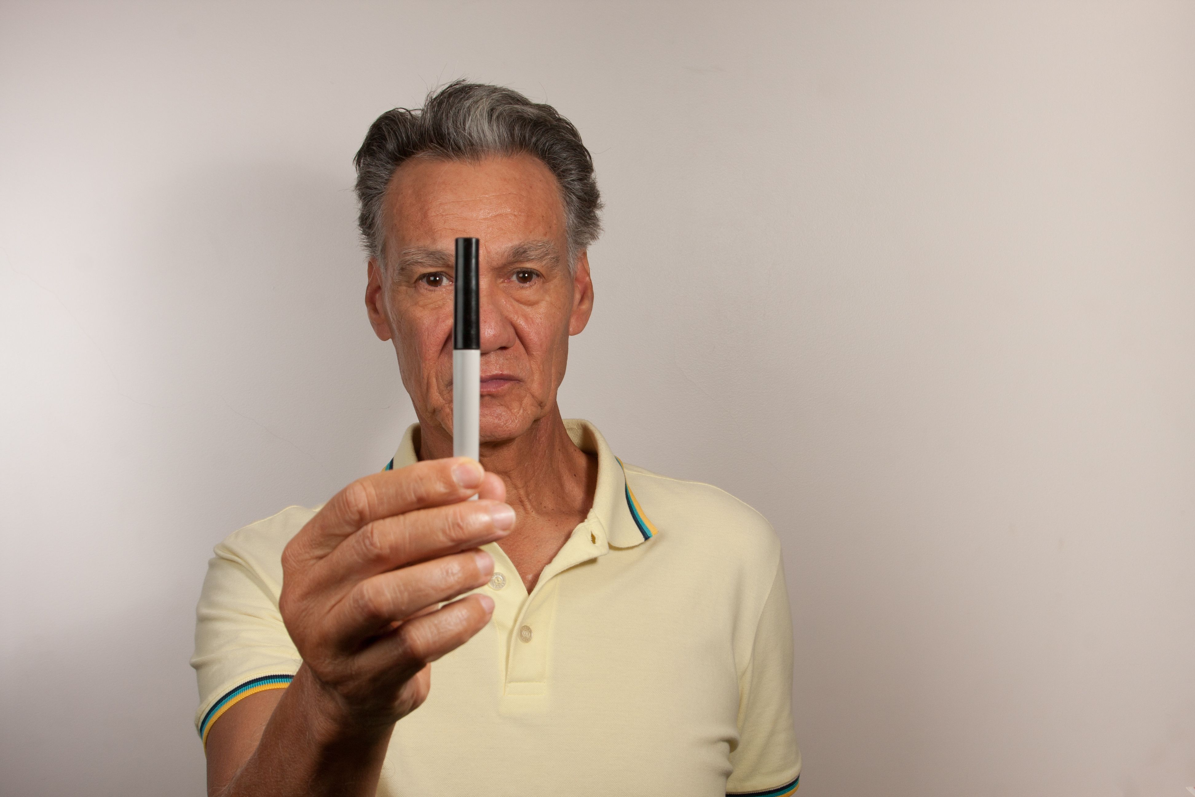 Man doing eye exercises