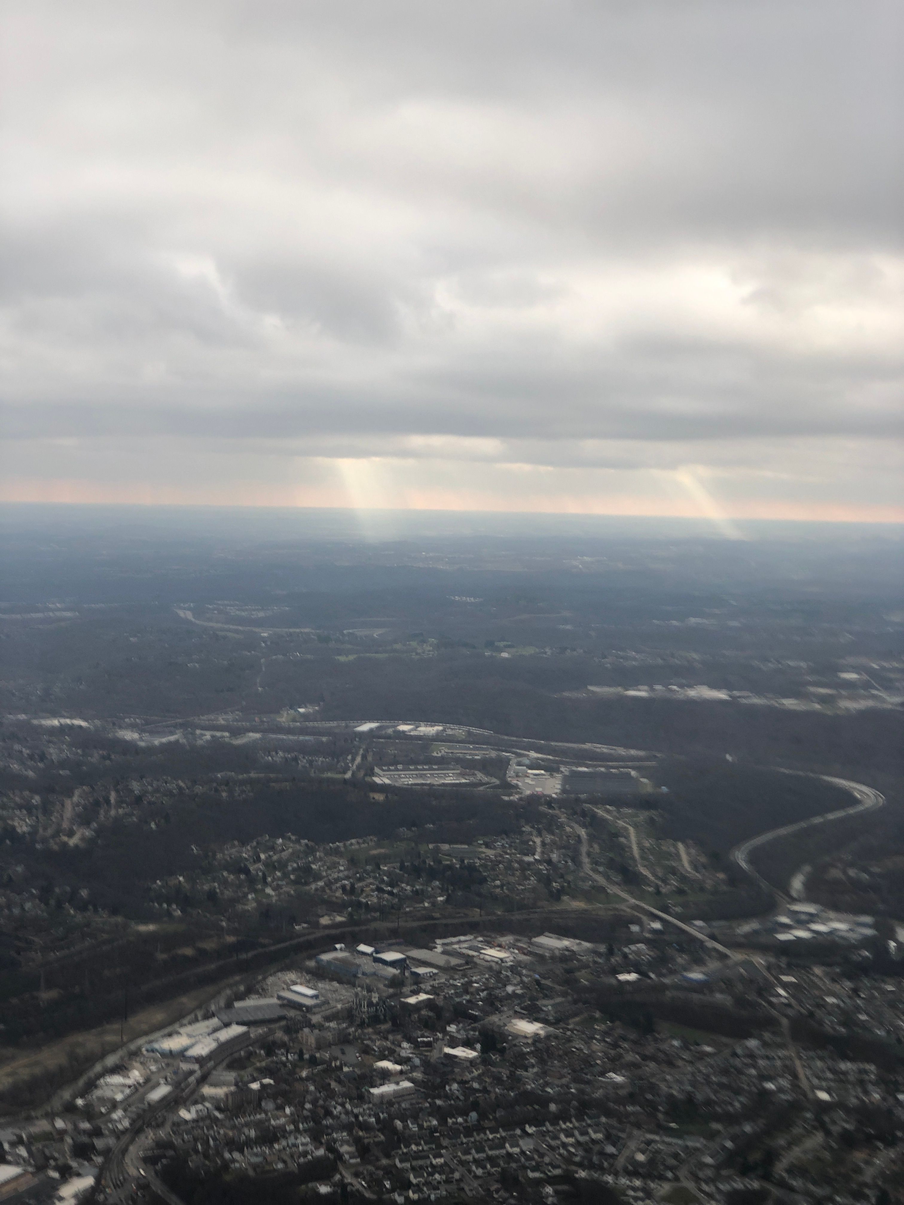 airplane flying over pennsylvania