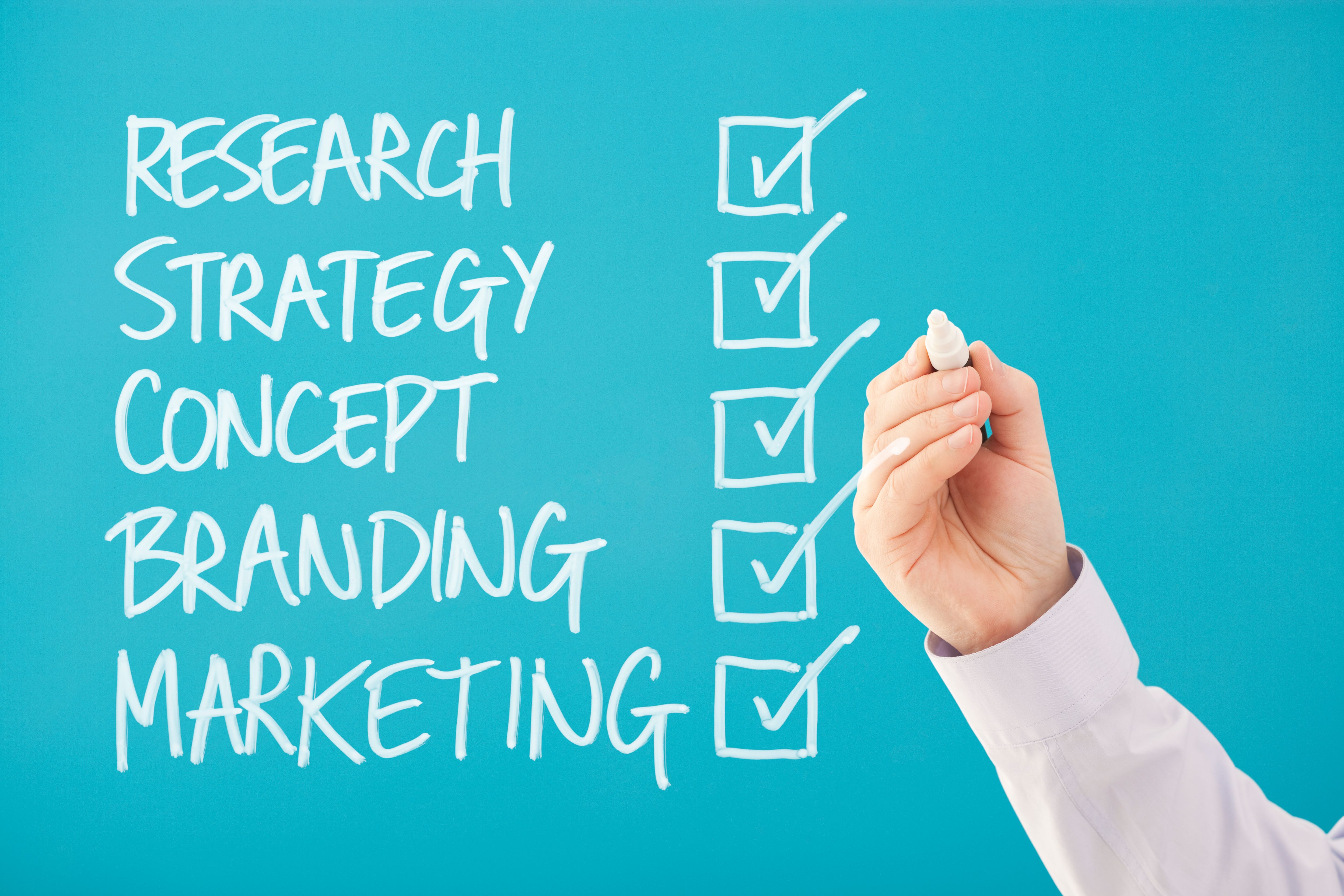 Vous avez cochées cases de recherche de Concept de stratégie de Marketing de marque