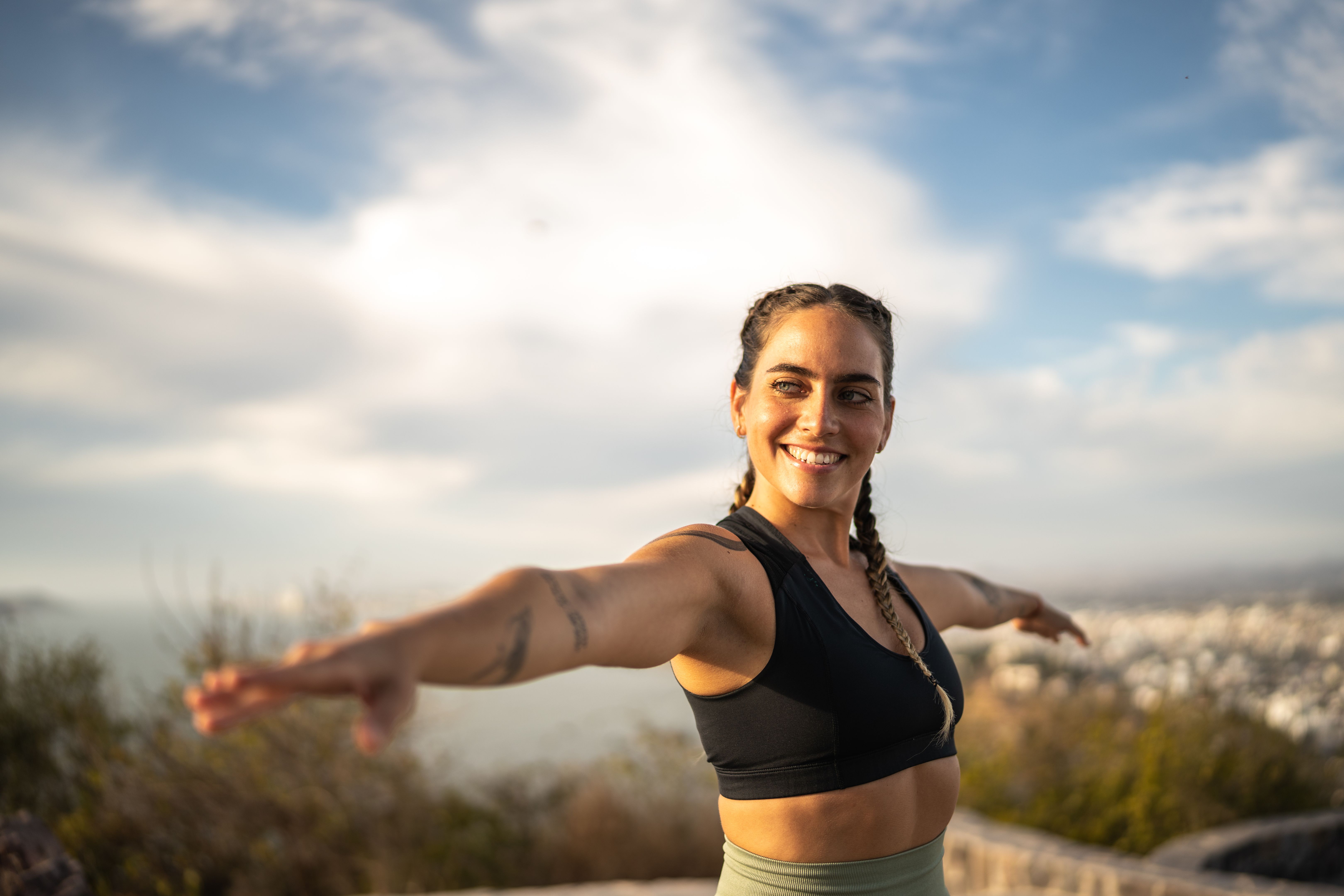 woman practicing yoga