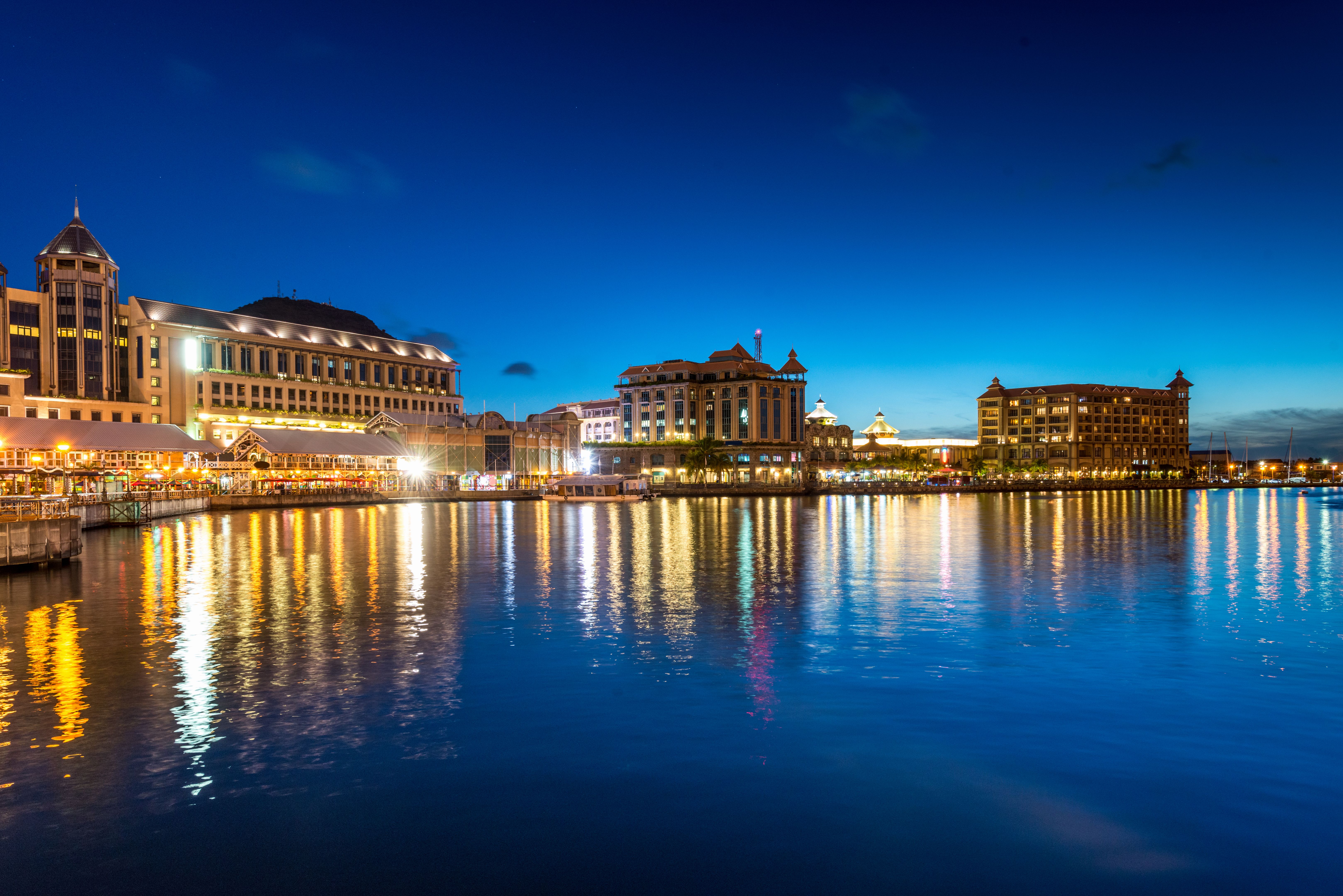 Port Louis Night Reflections Mauritius Island