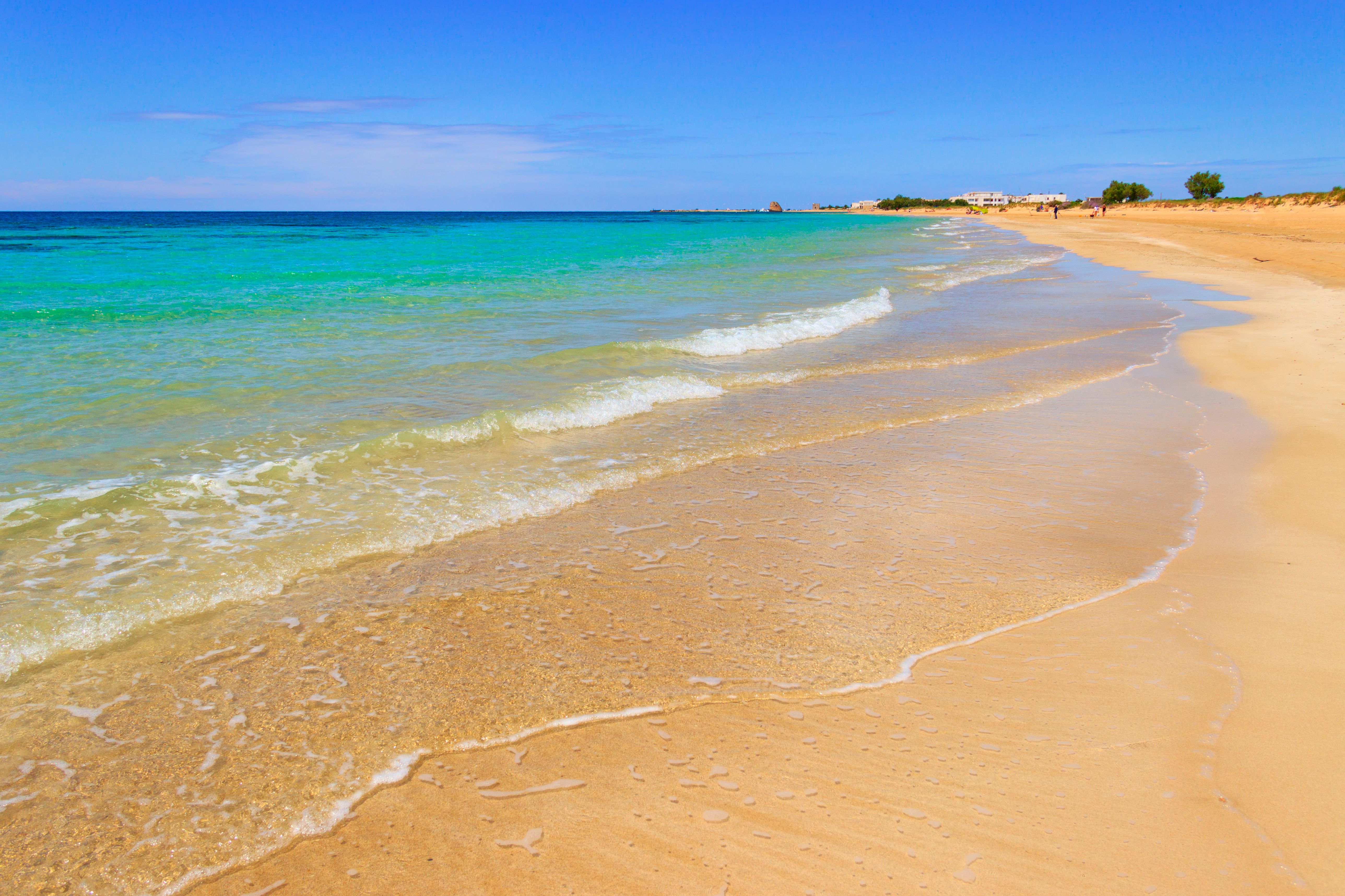 SUMMER.Ionian coast of Salento:beach at Torre Pali (Lecce). ITALY (Apulia)
