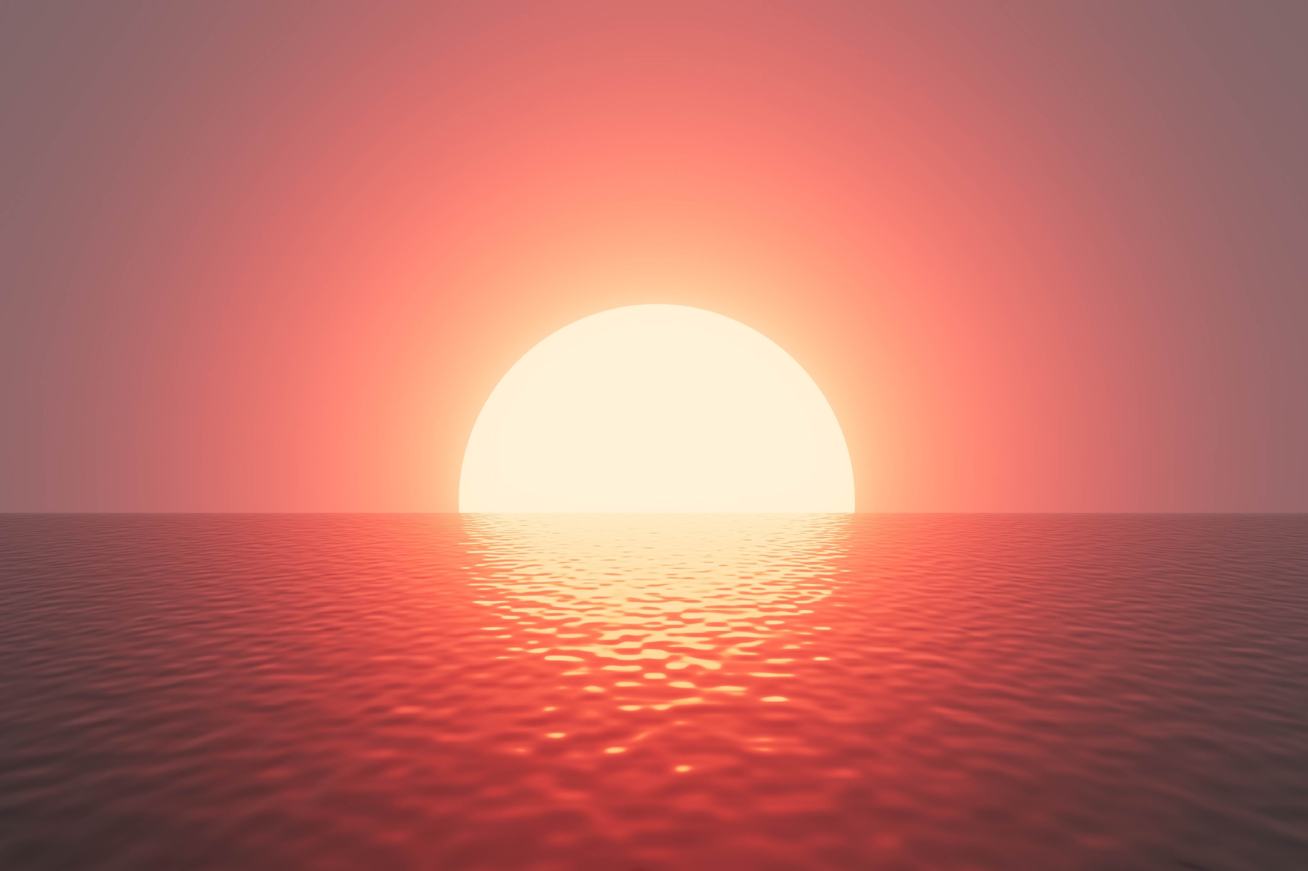 sunset over water
