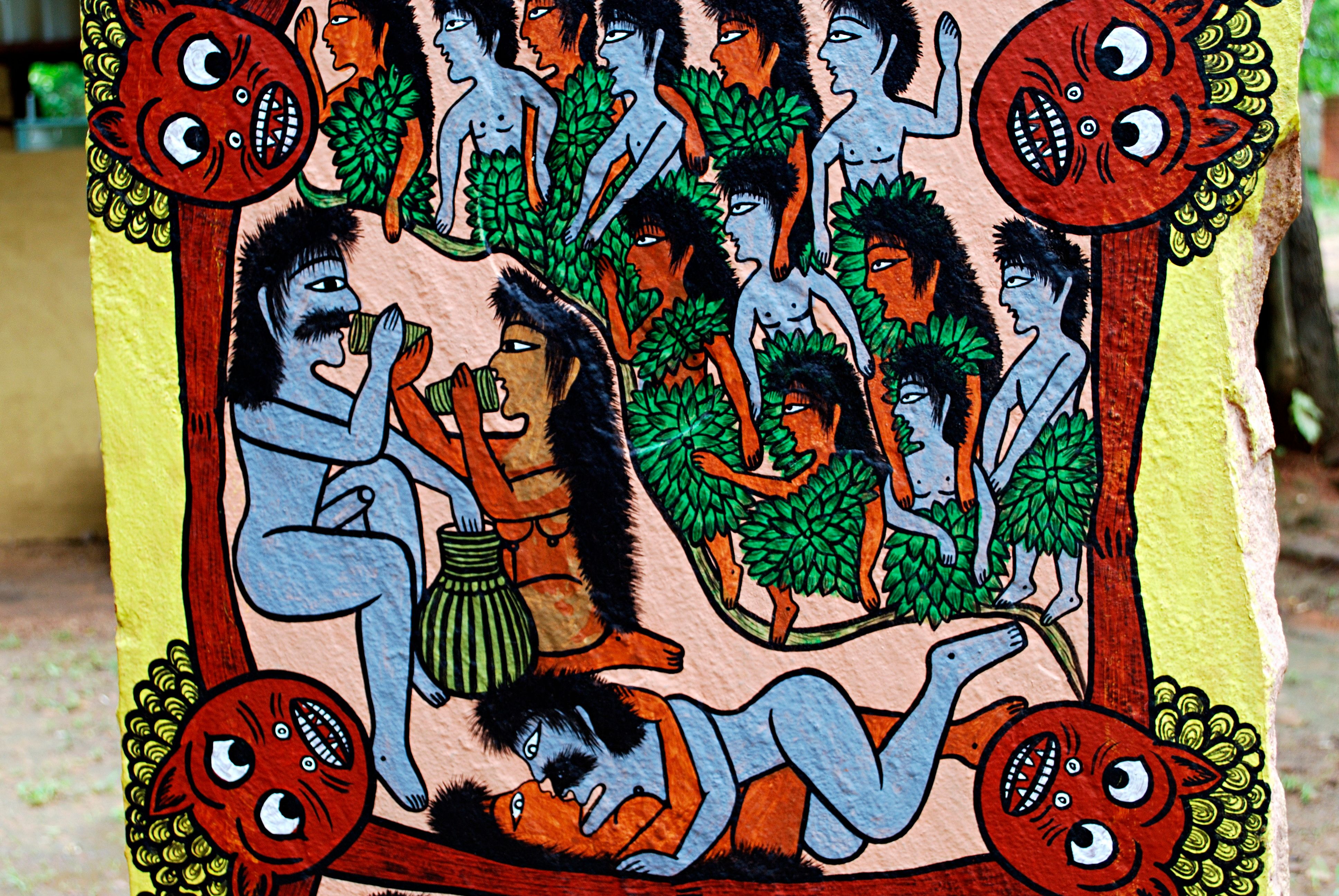 Patua Paintings, Midnapur West Bengal, at Manav Sangrahalaya, Bhopal, Madhya Pradesh, India