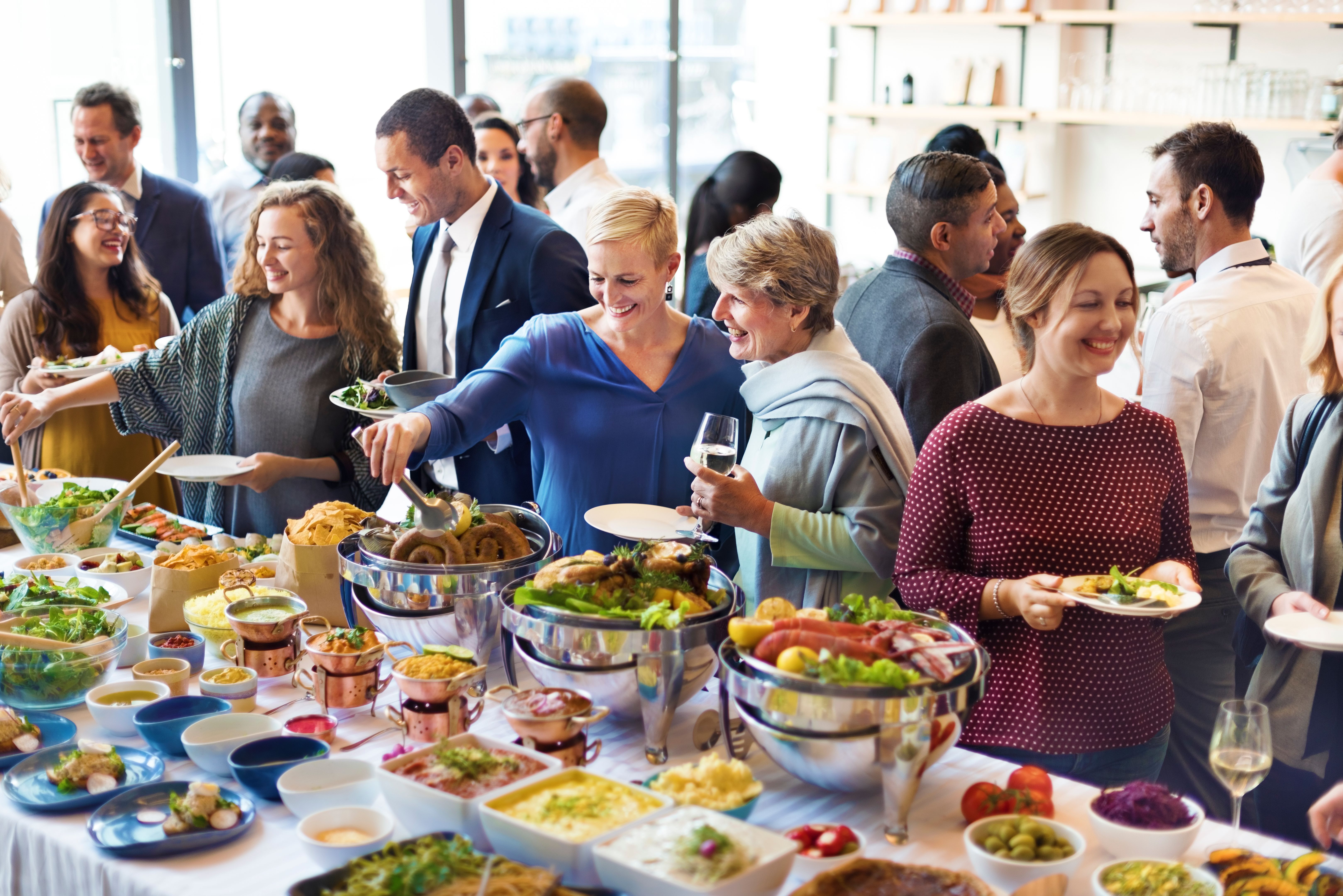 Diversity People Enjoy Buffet Party Concept Diversity People Enjoy Buffet Party Concept