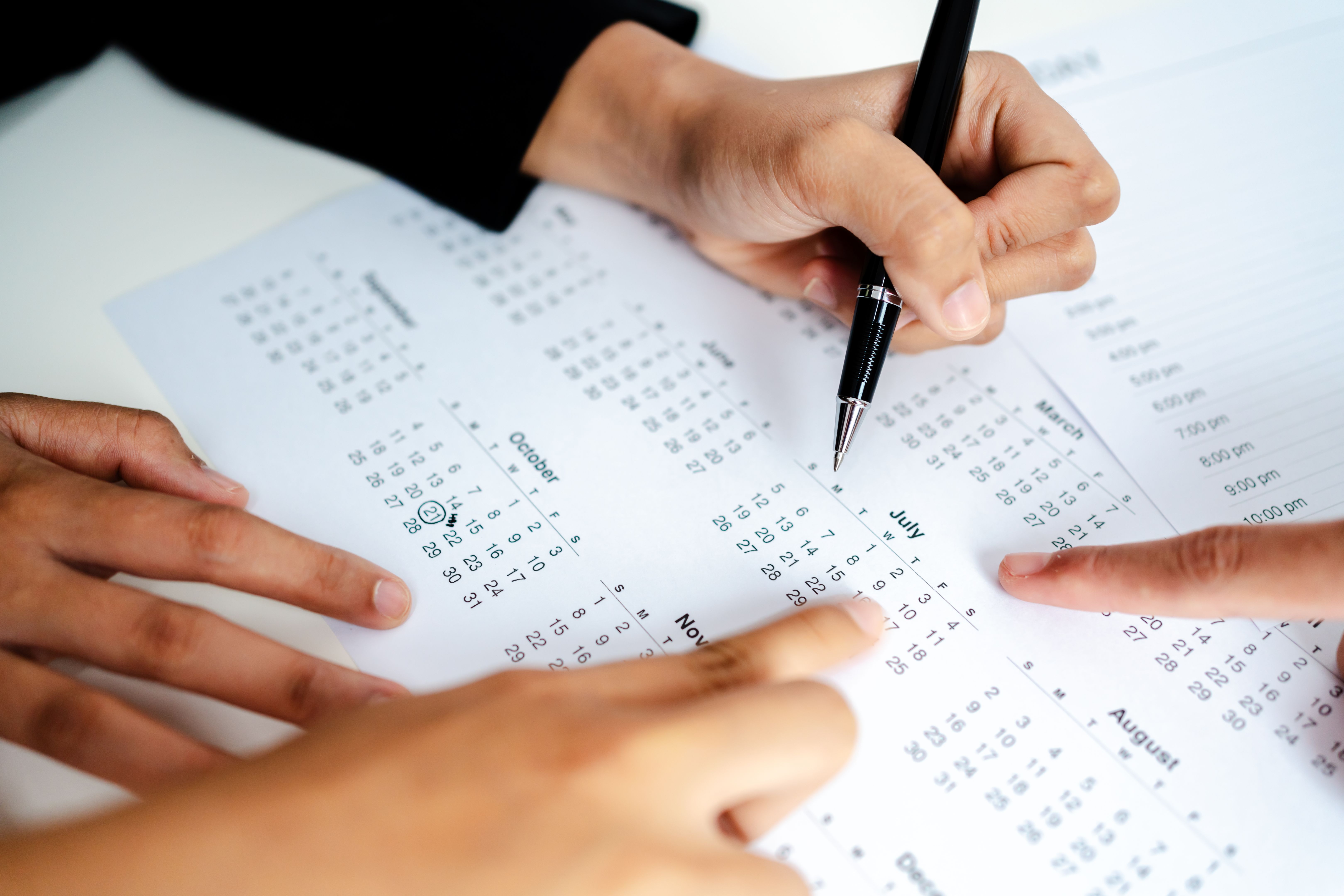 corporate event schedule