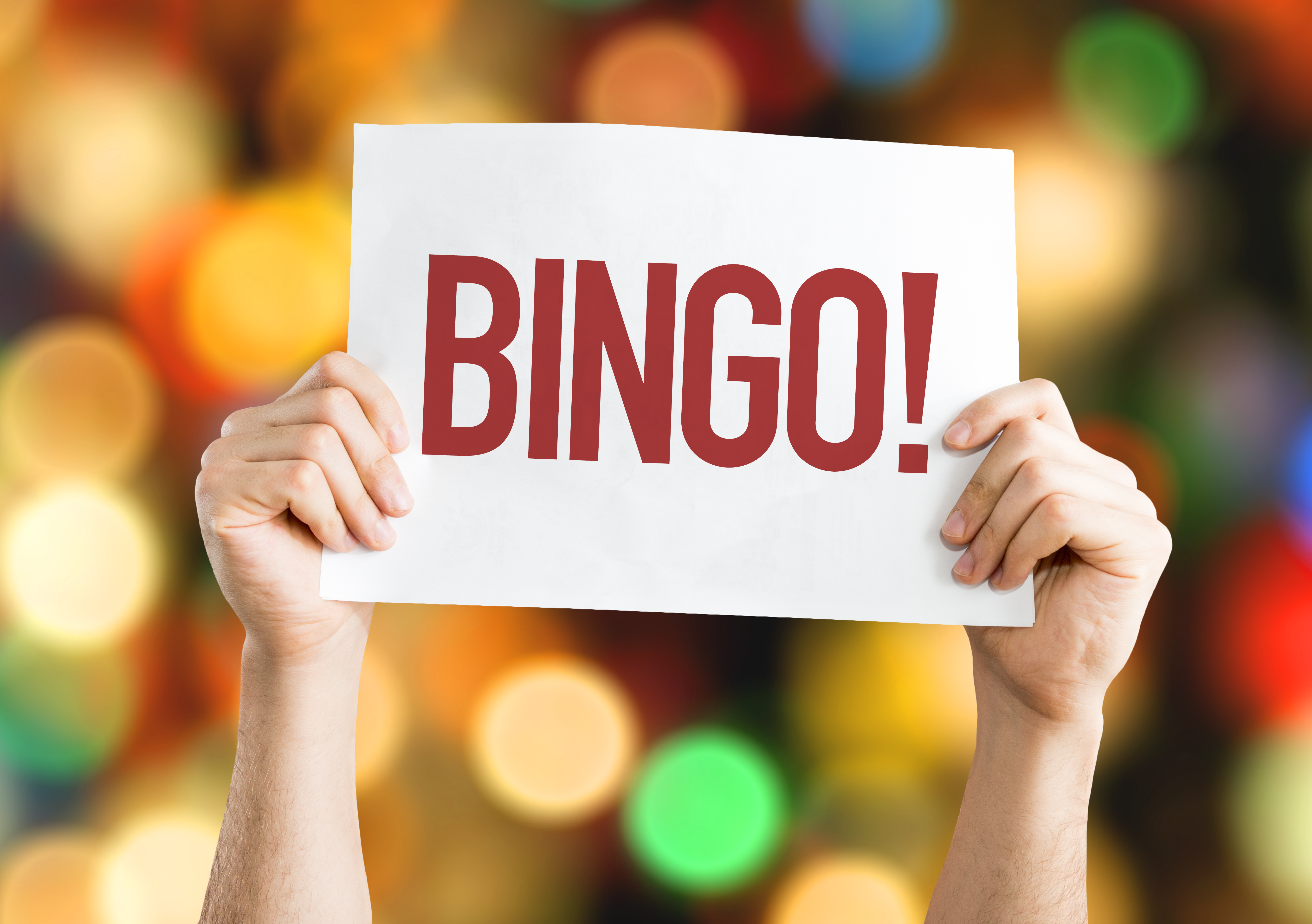 Bingo! placard with bokeh background Bingo! placard with bokeh background