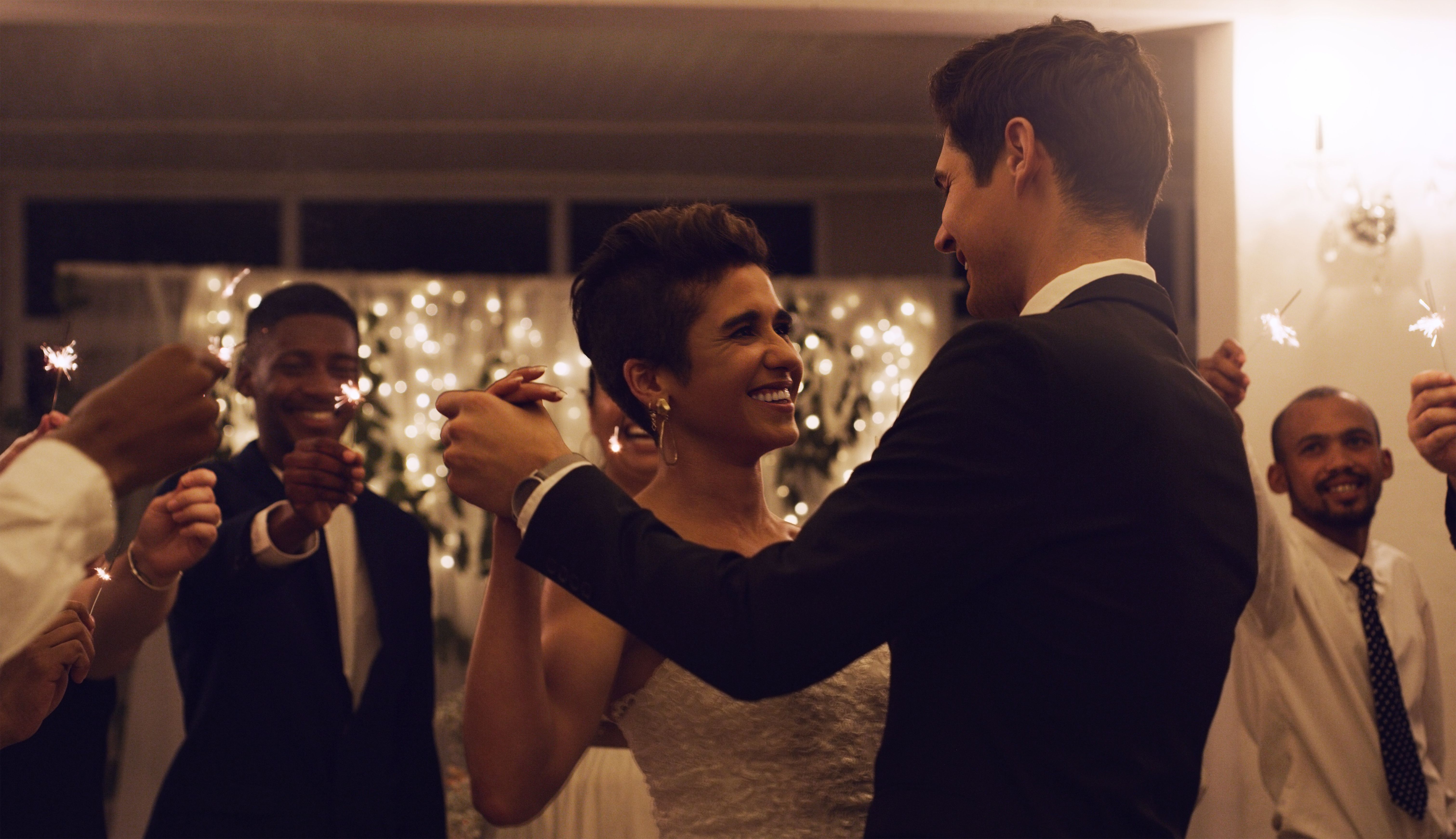 bride groom dancing