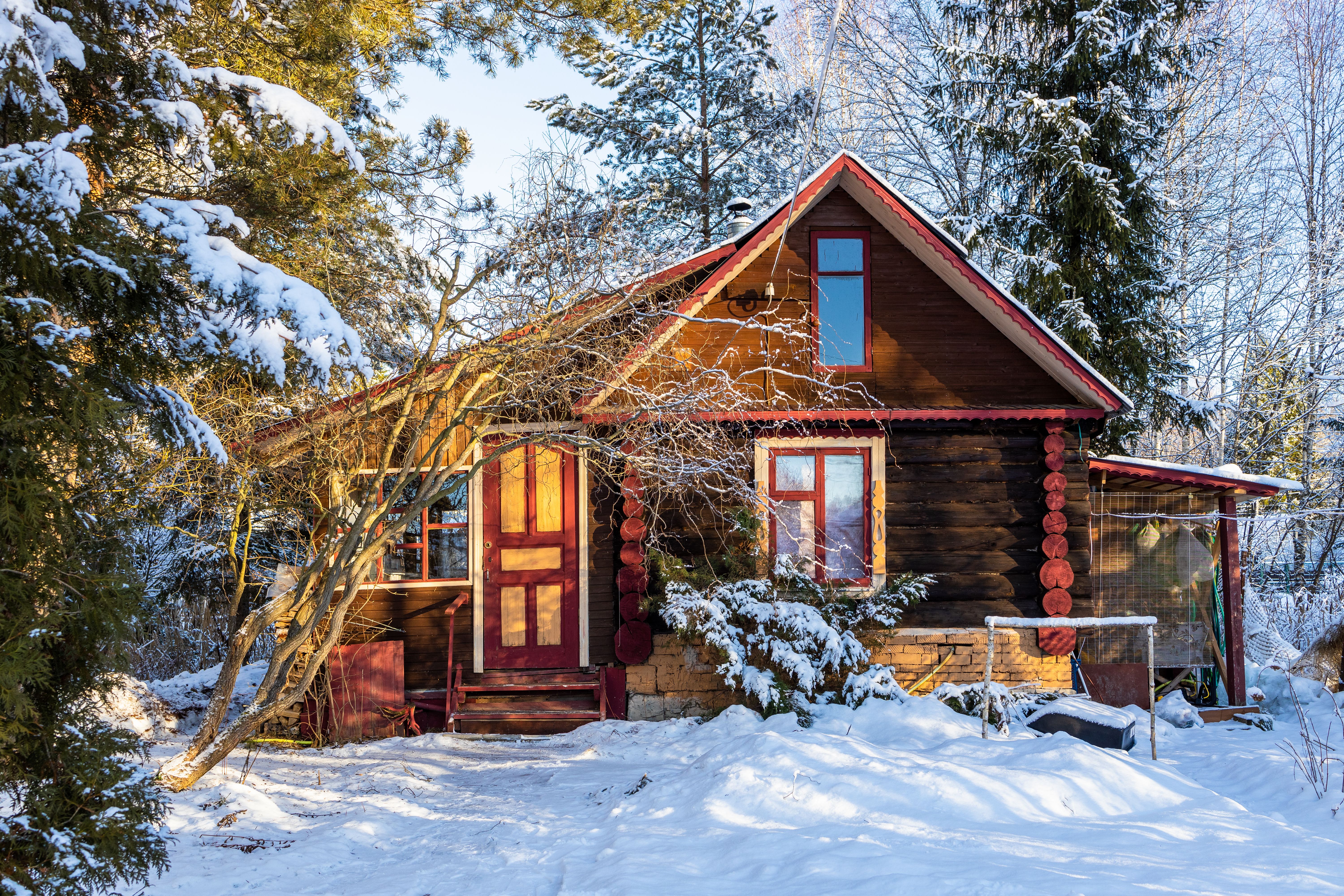 wood siding winter