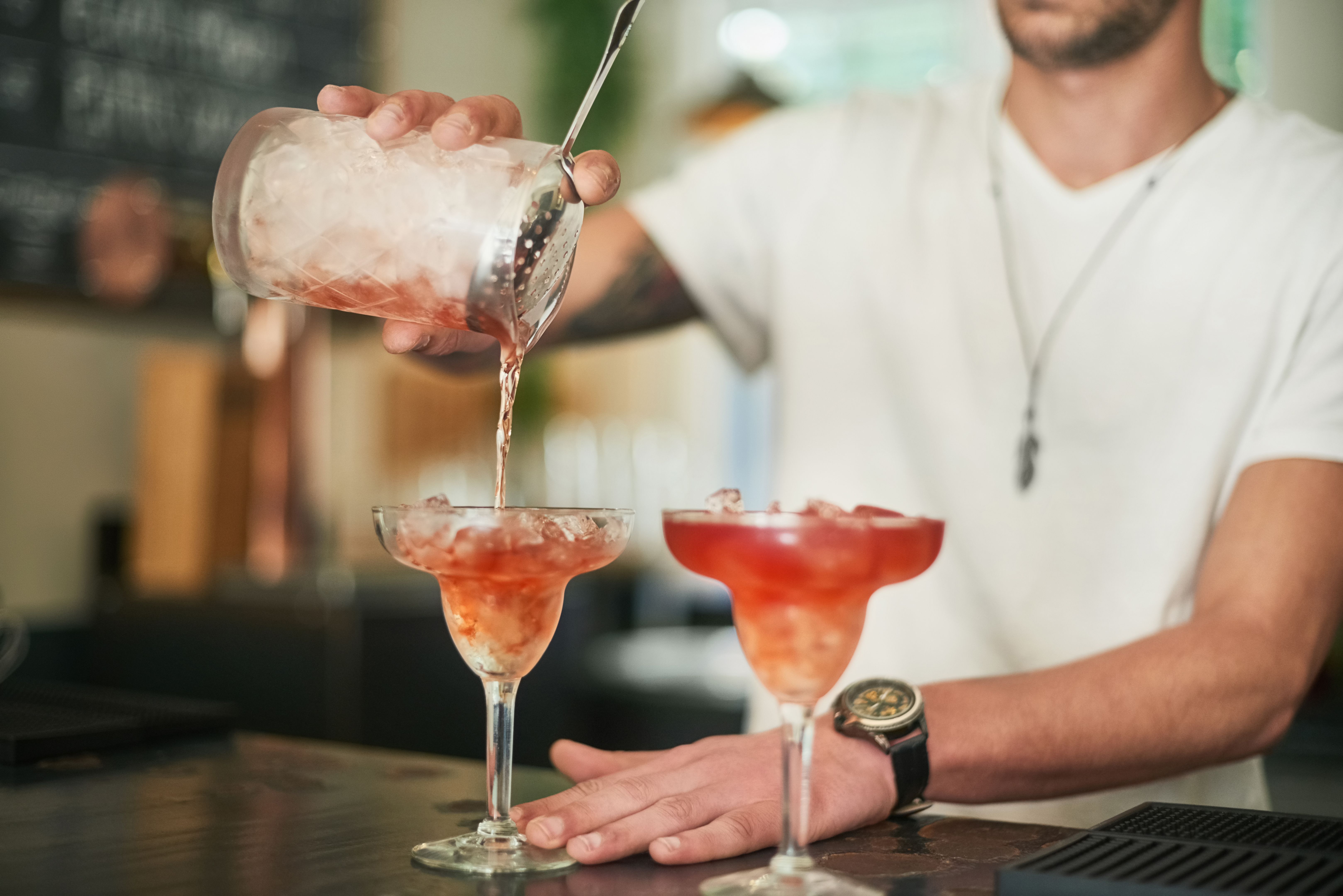 bartender serving cocktails