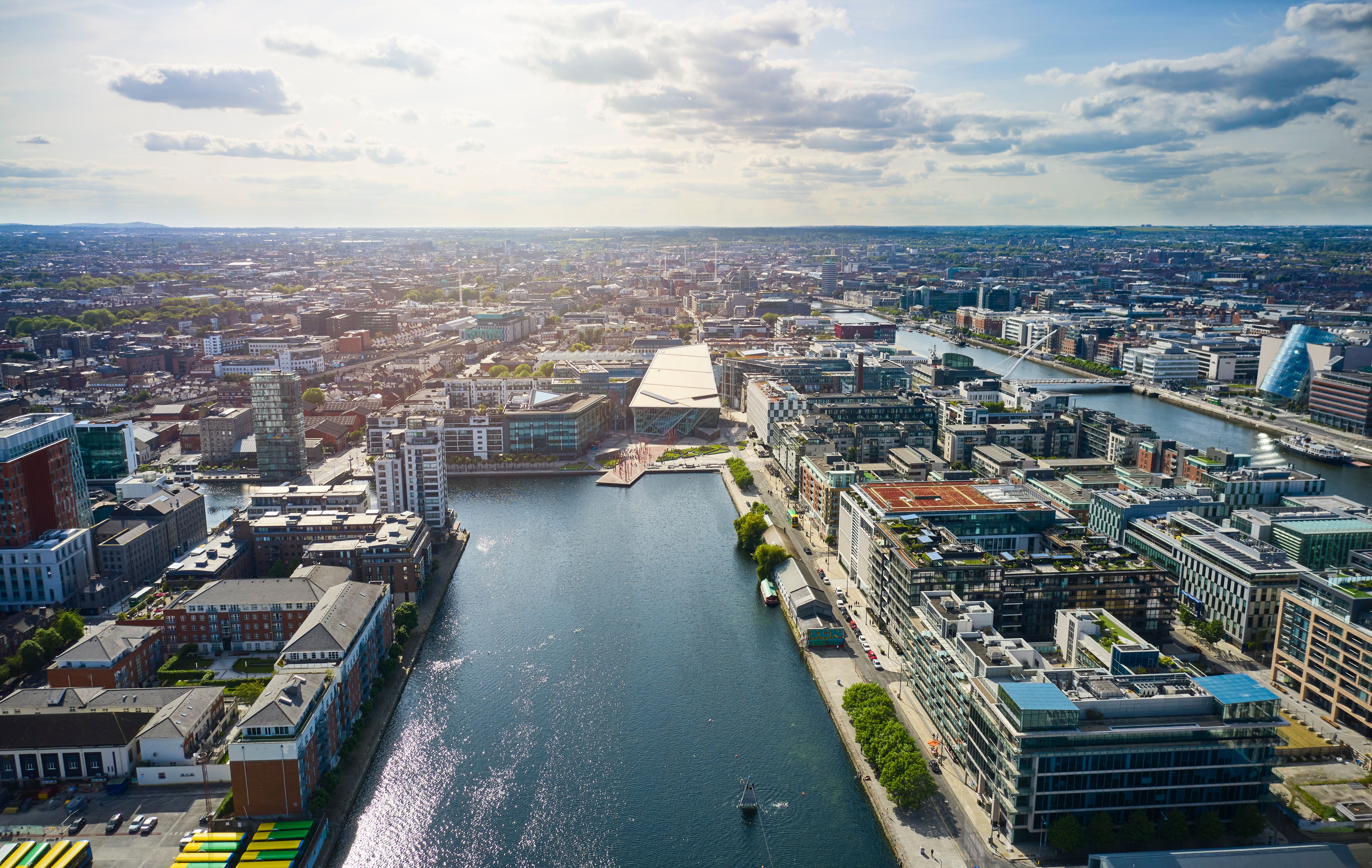 Aerial view of tech companies buildings Aerial view of tech companies buildings