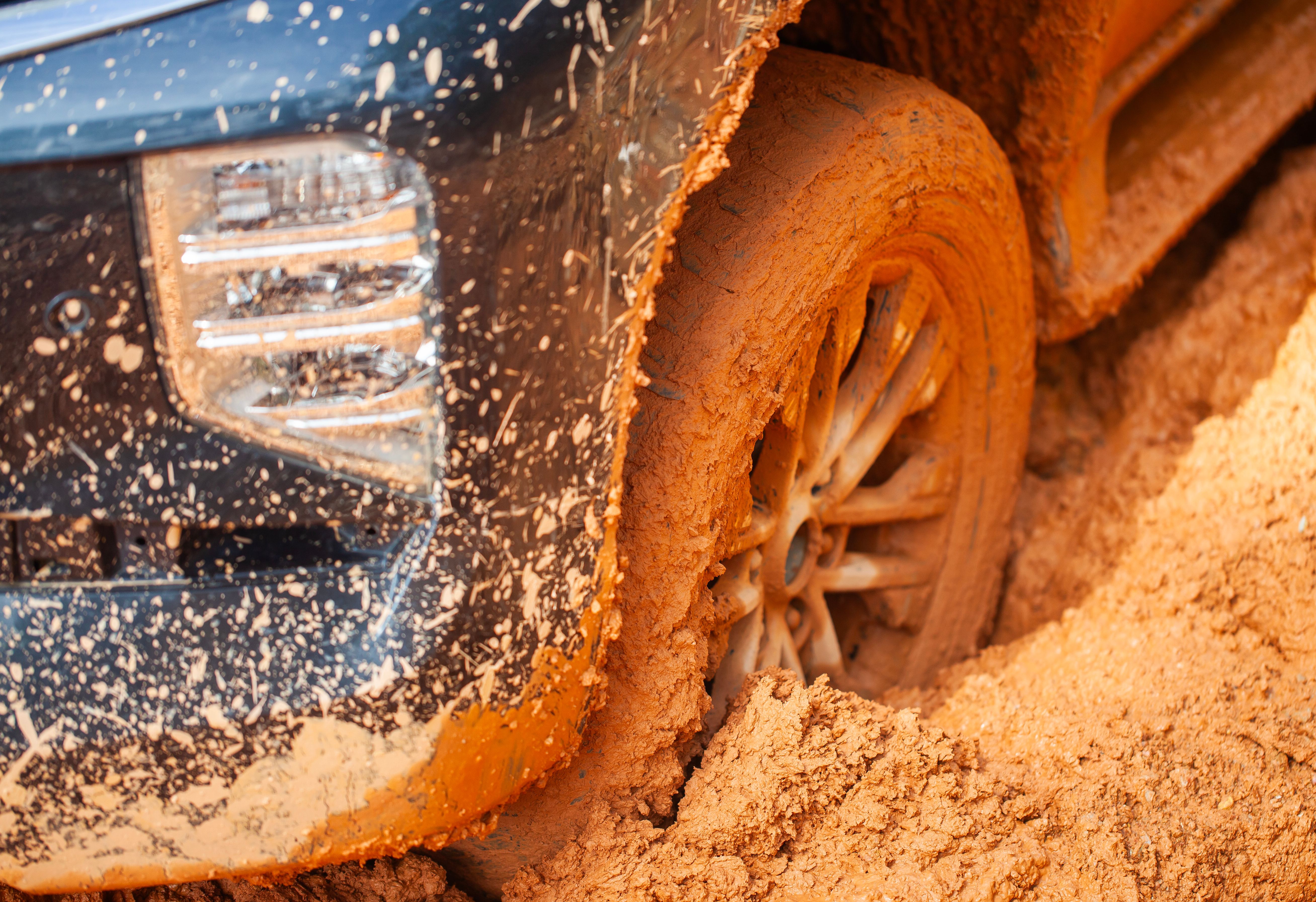 car stuck mud