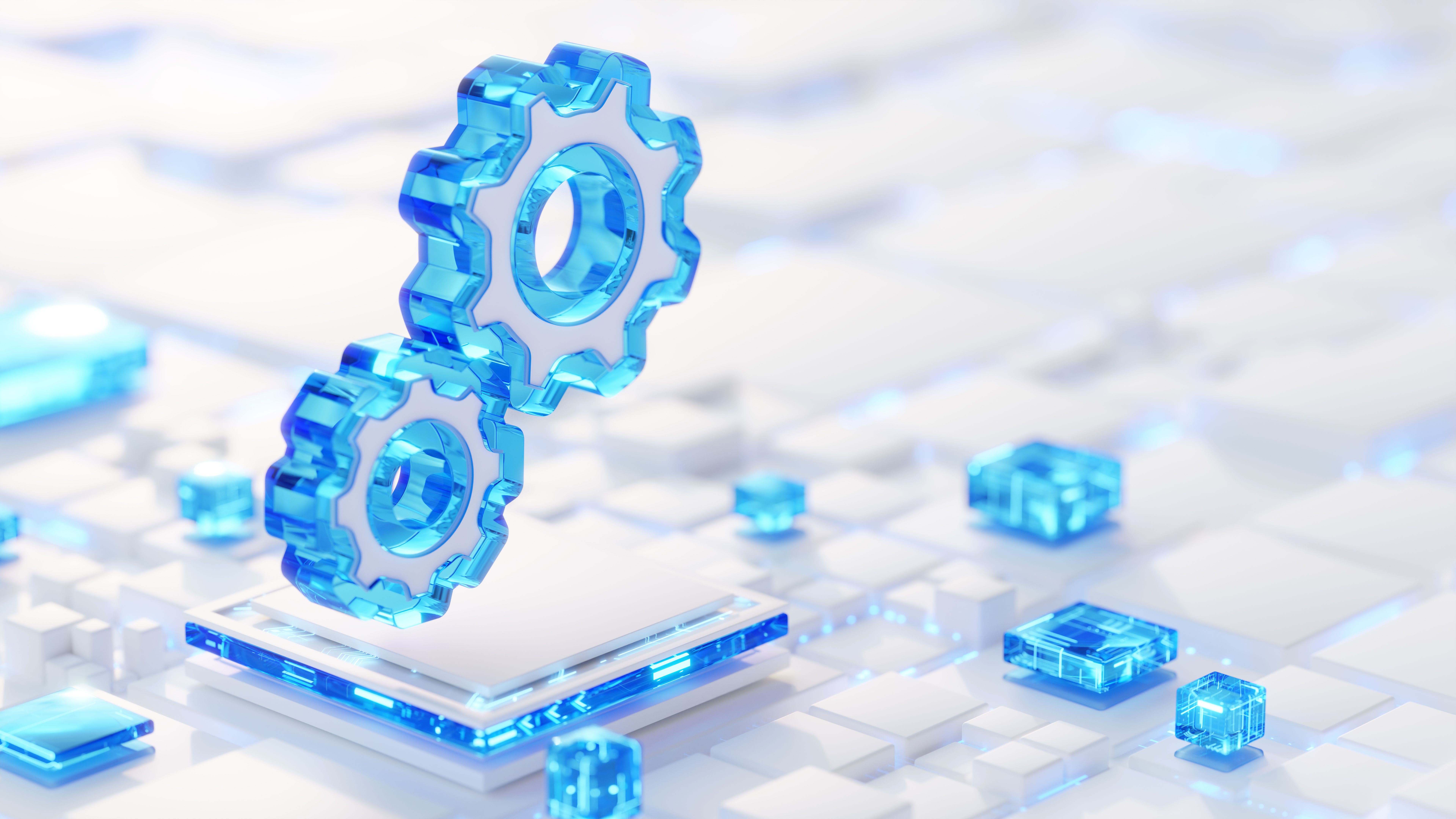 Gears 3d symbol on abstract tech background. Working, solution, teamwork, processing concept. Gears 3d symbol on abstract tech background. Working, solution, teamwork, processing concept.