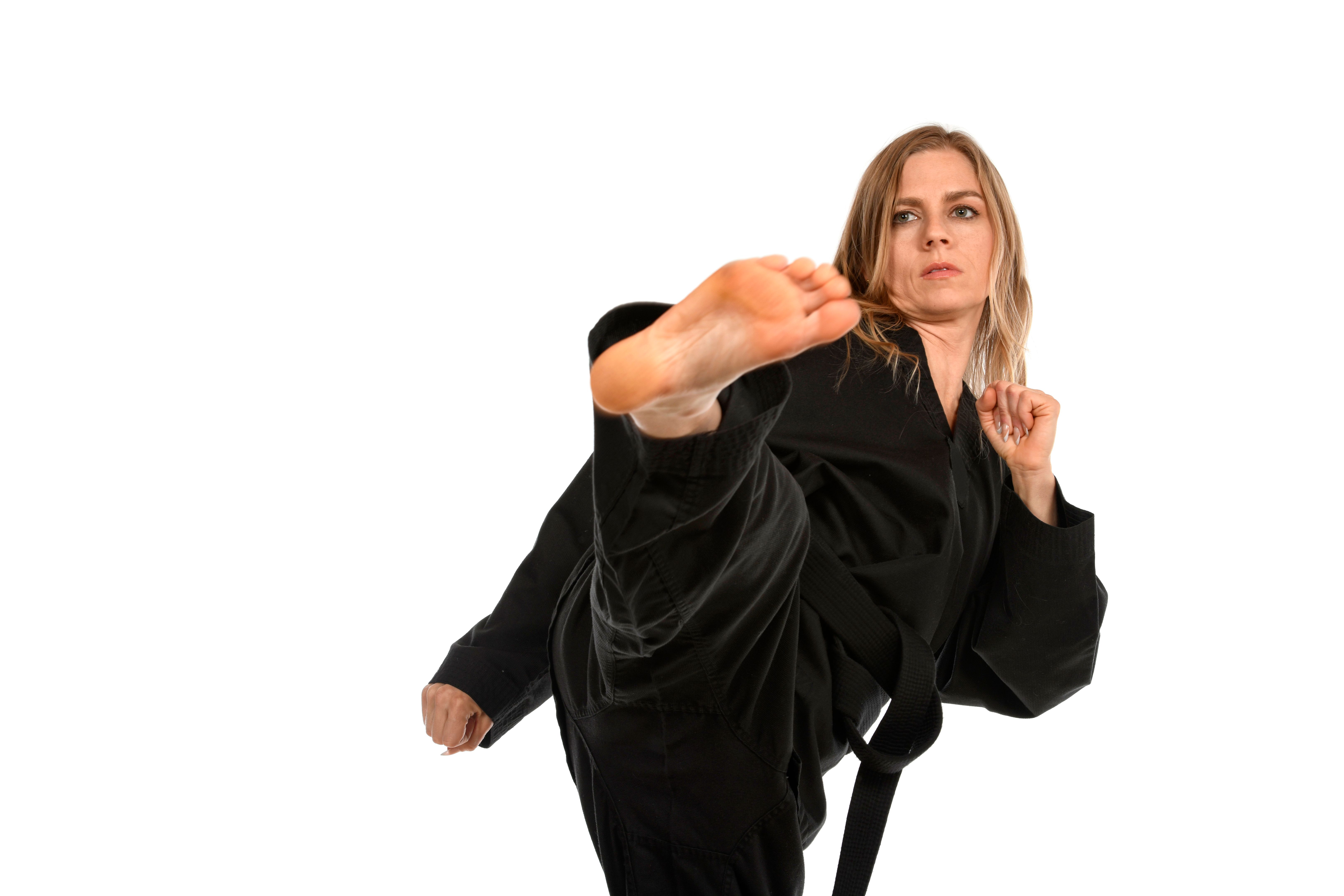 women practicing martial arts