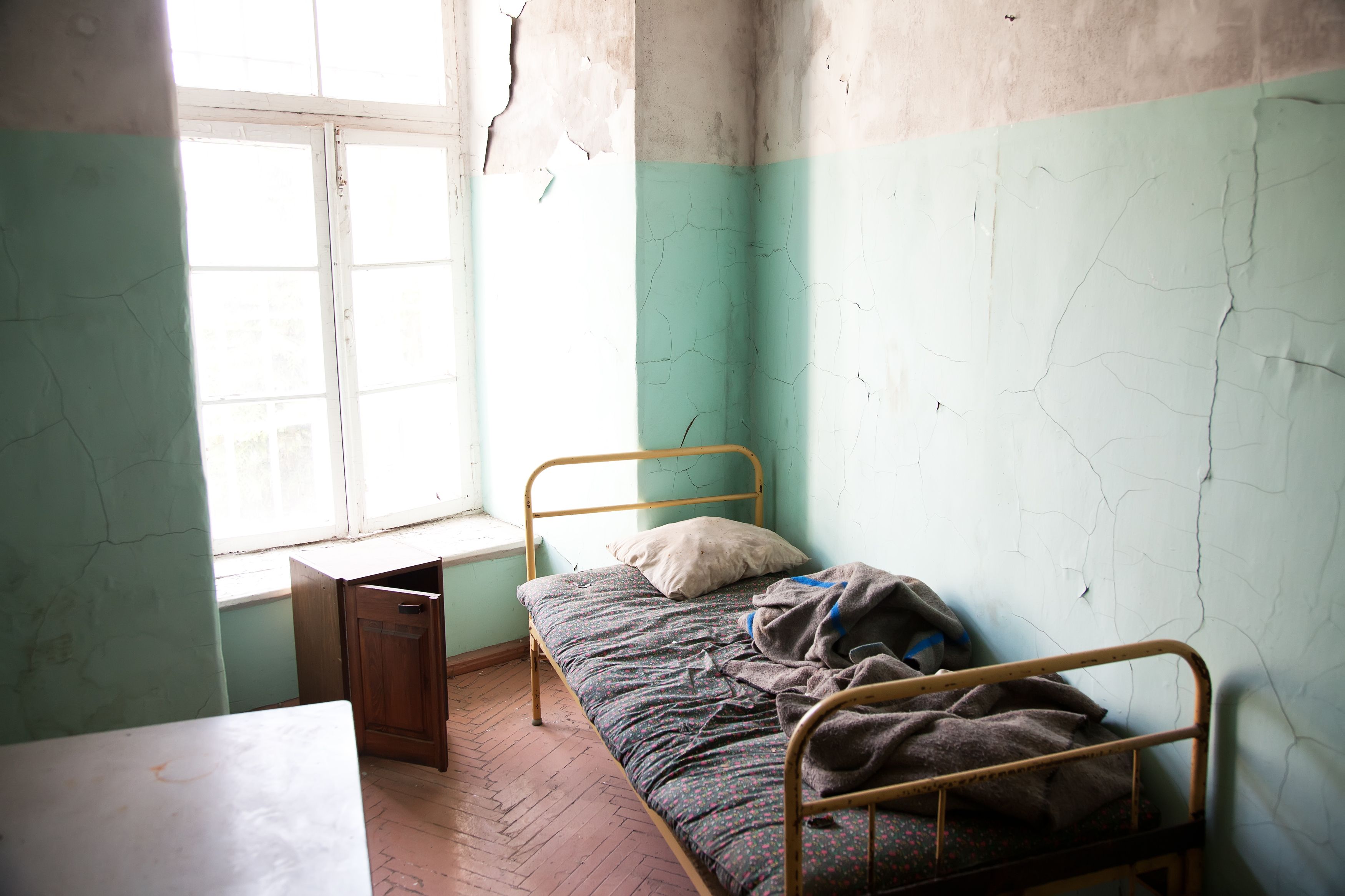 Minimalist poor interior in abandoned house