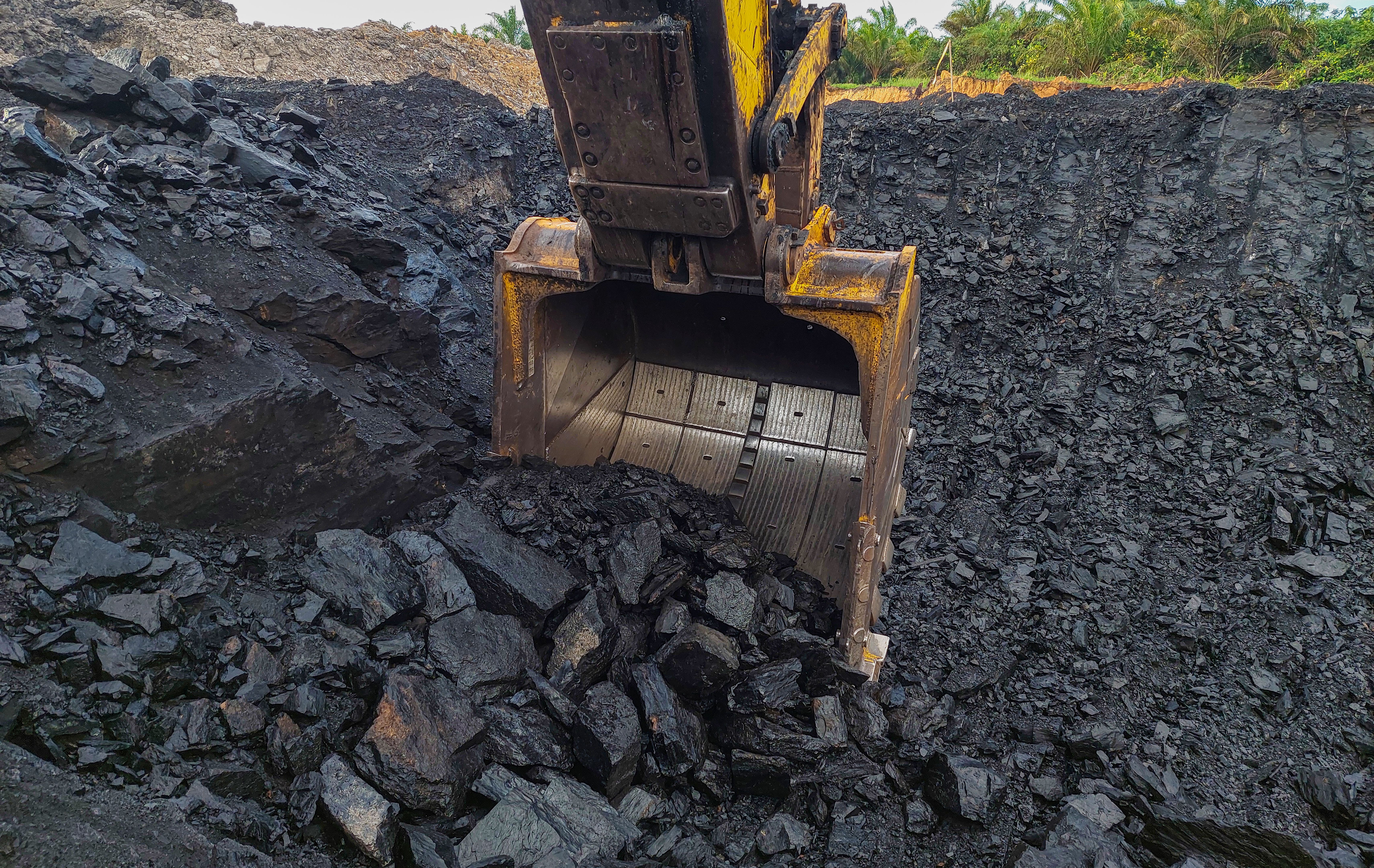 Big Digger Excavator Coal Loading.