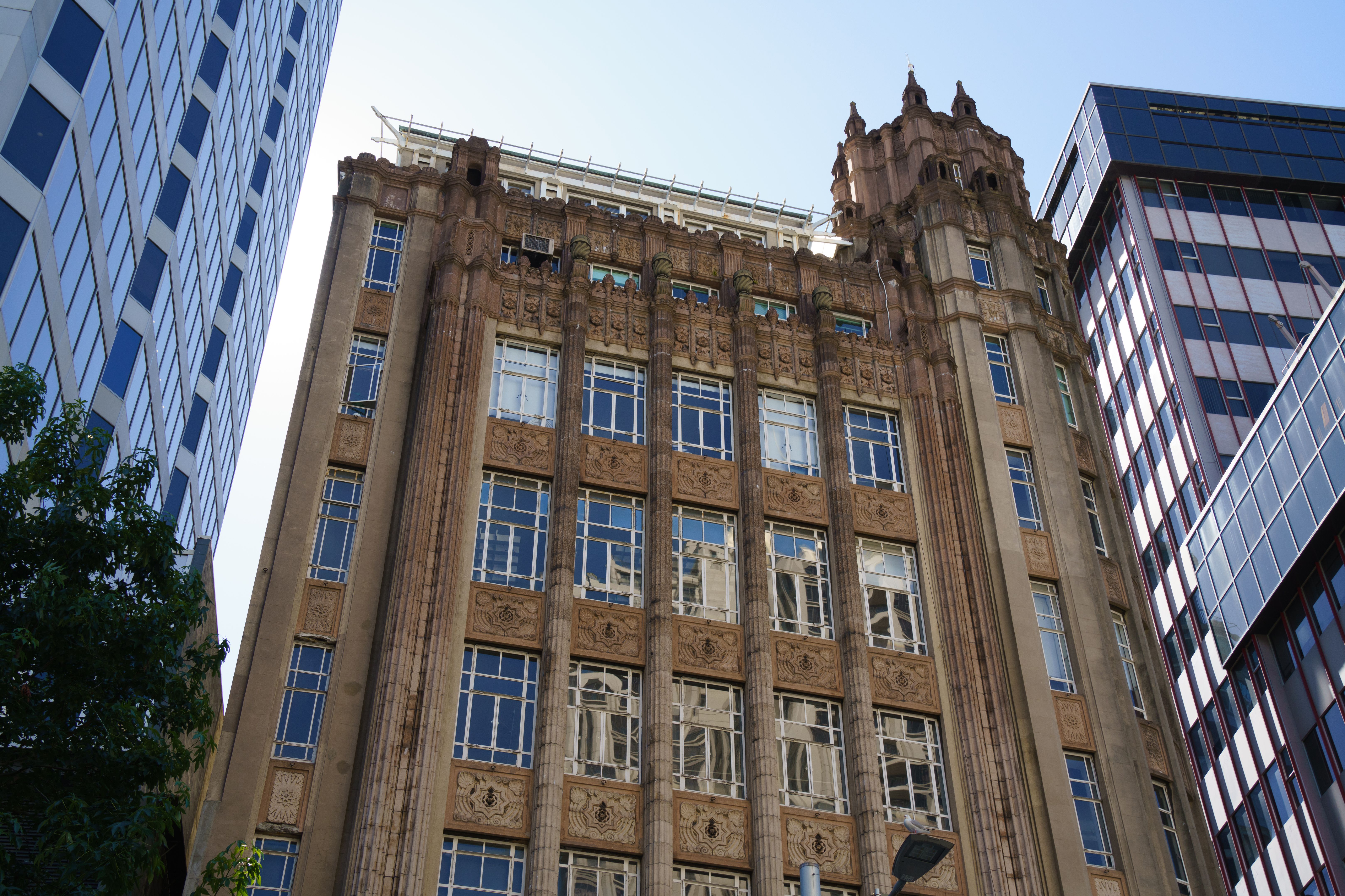An eight-storey Art Deco tower with a corner turret Landmark House, Auckland An eight-storey Art Deco tower with a corner turret Landmark House, Auckland