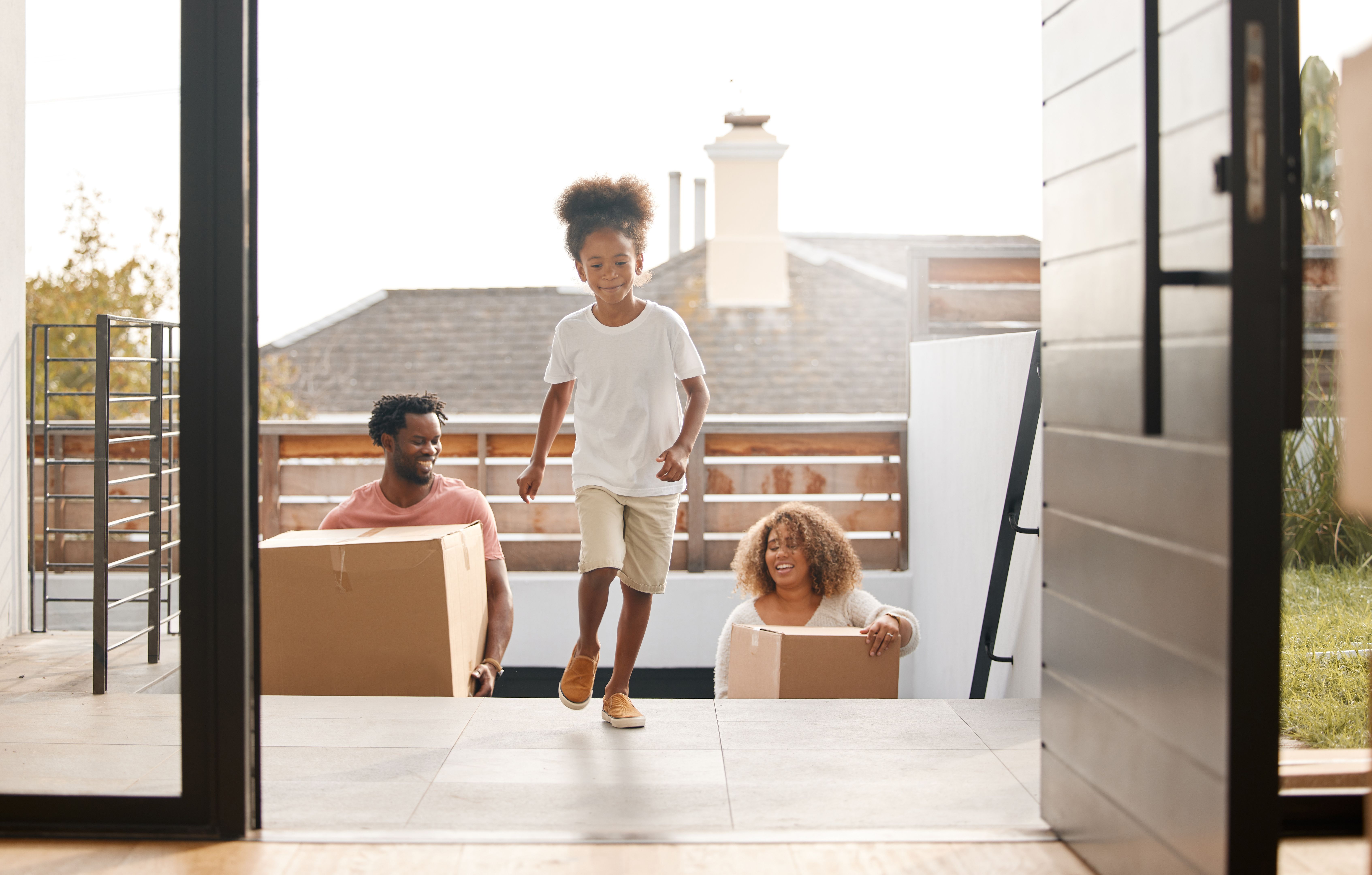 happy family moving