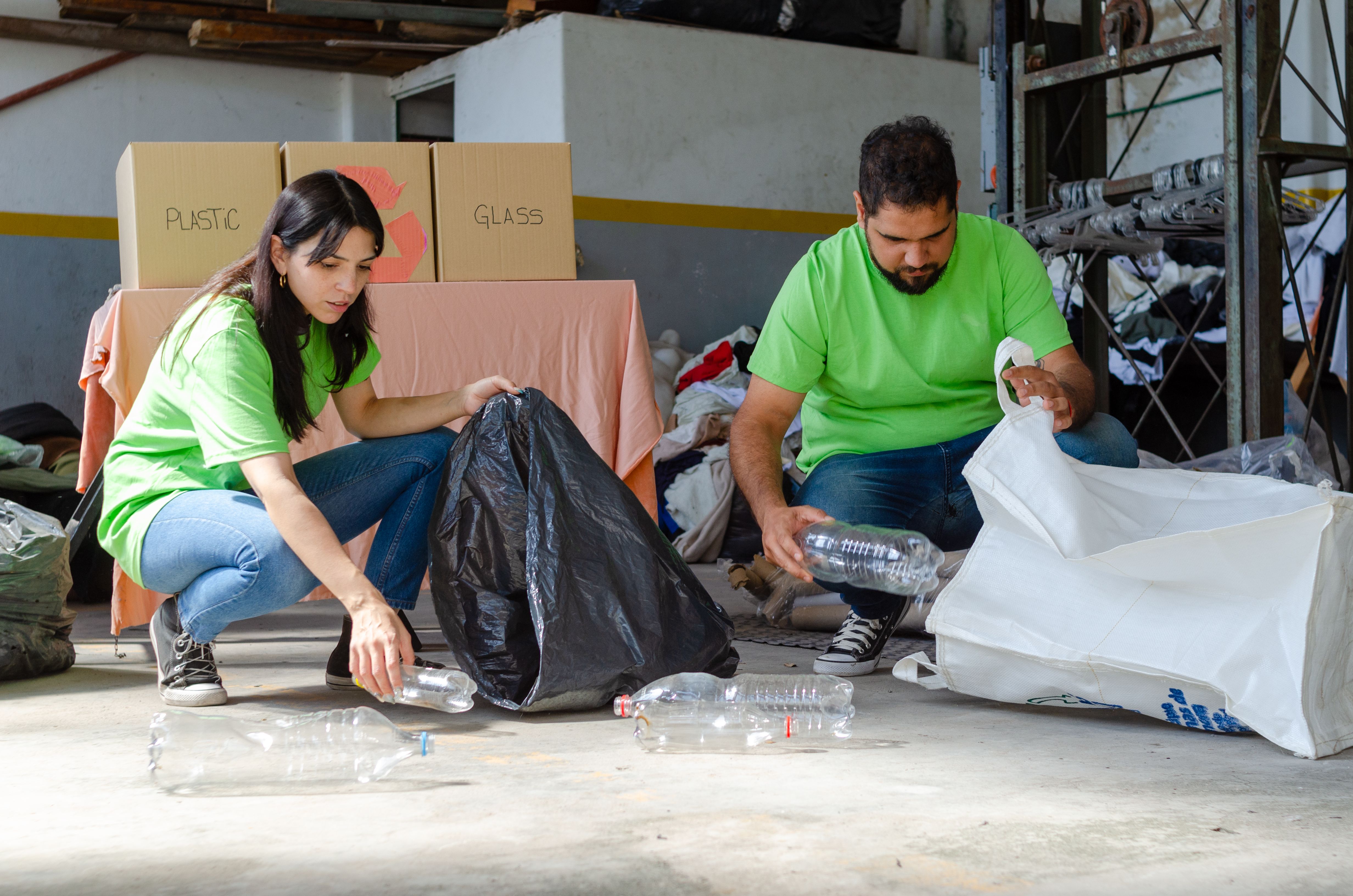 people removing junk
