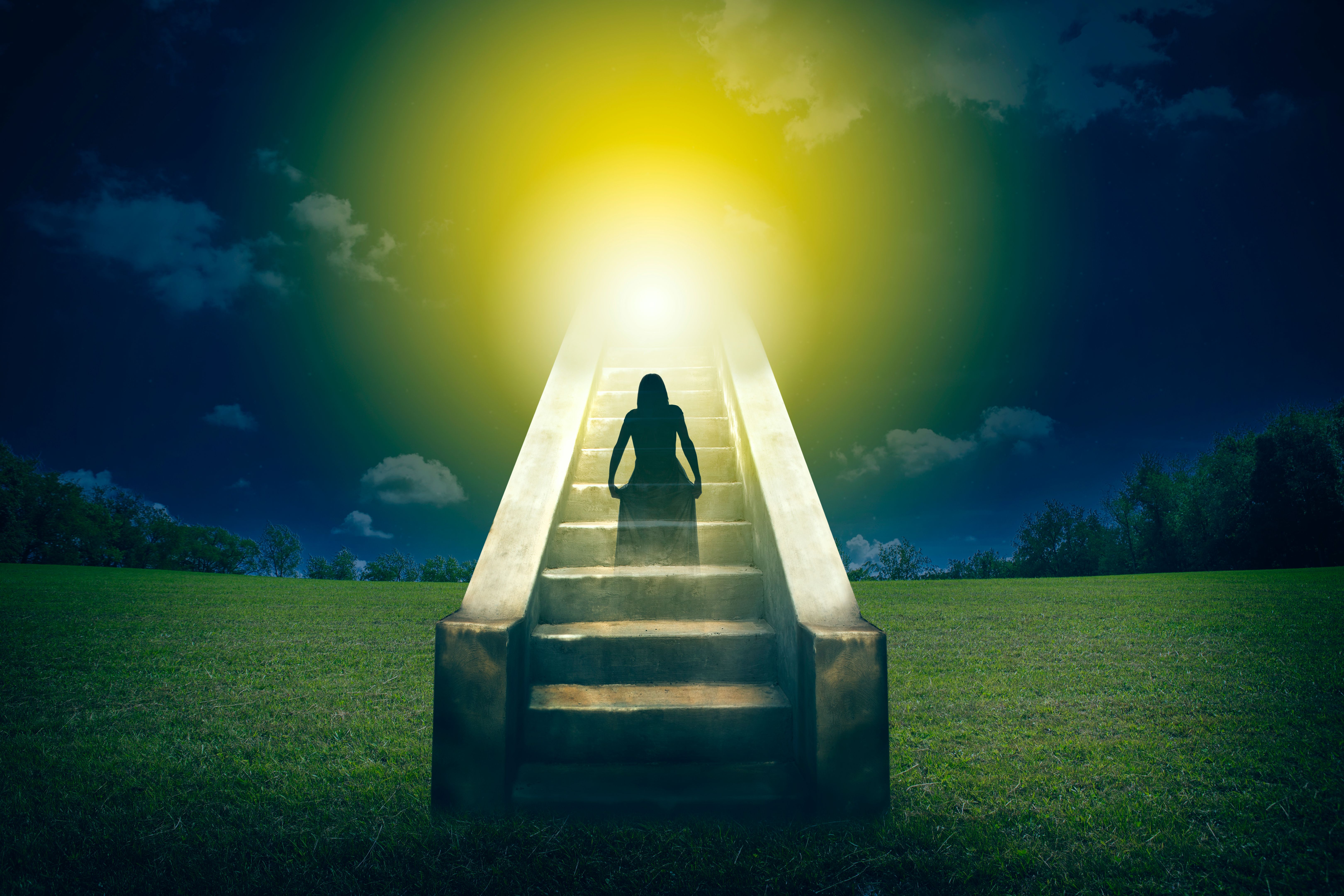 Spirit Walking Up Staircase at Night Spirit Walking Up Staircase at Night