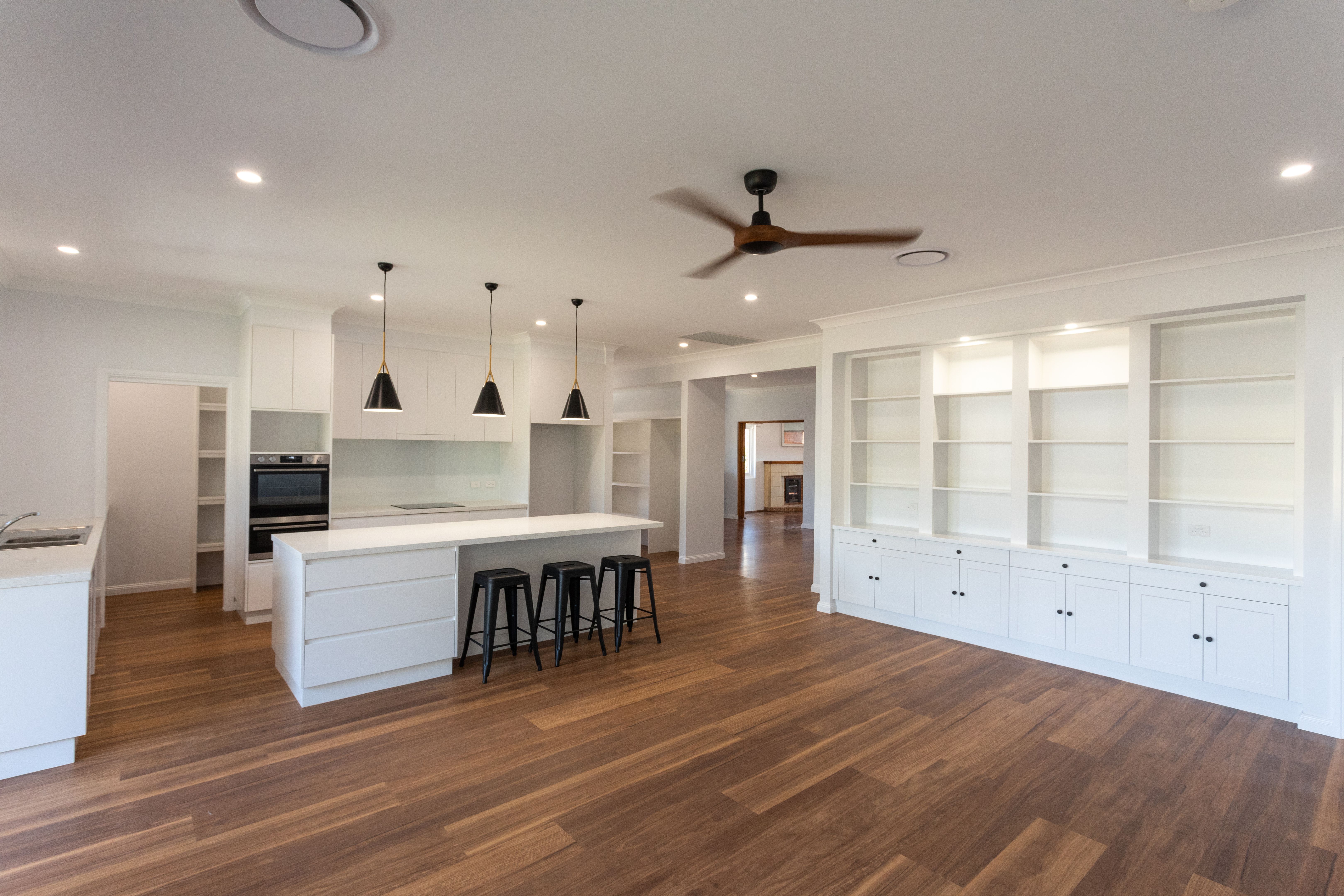 Stylish open plan kitchen in a newly renovated house
