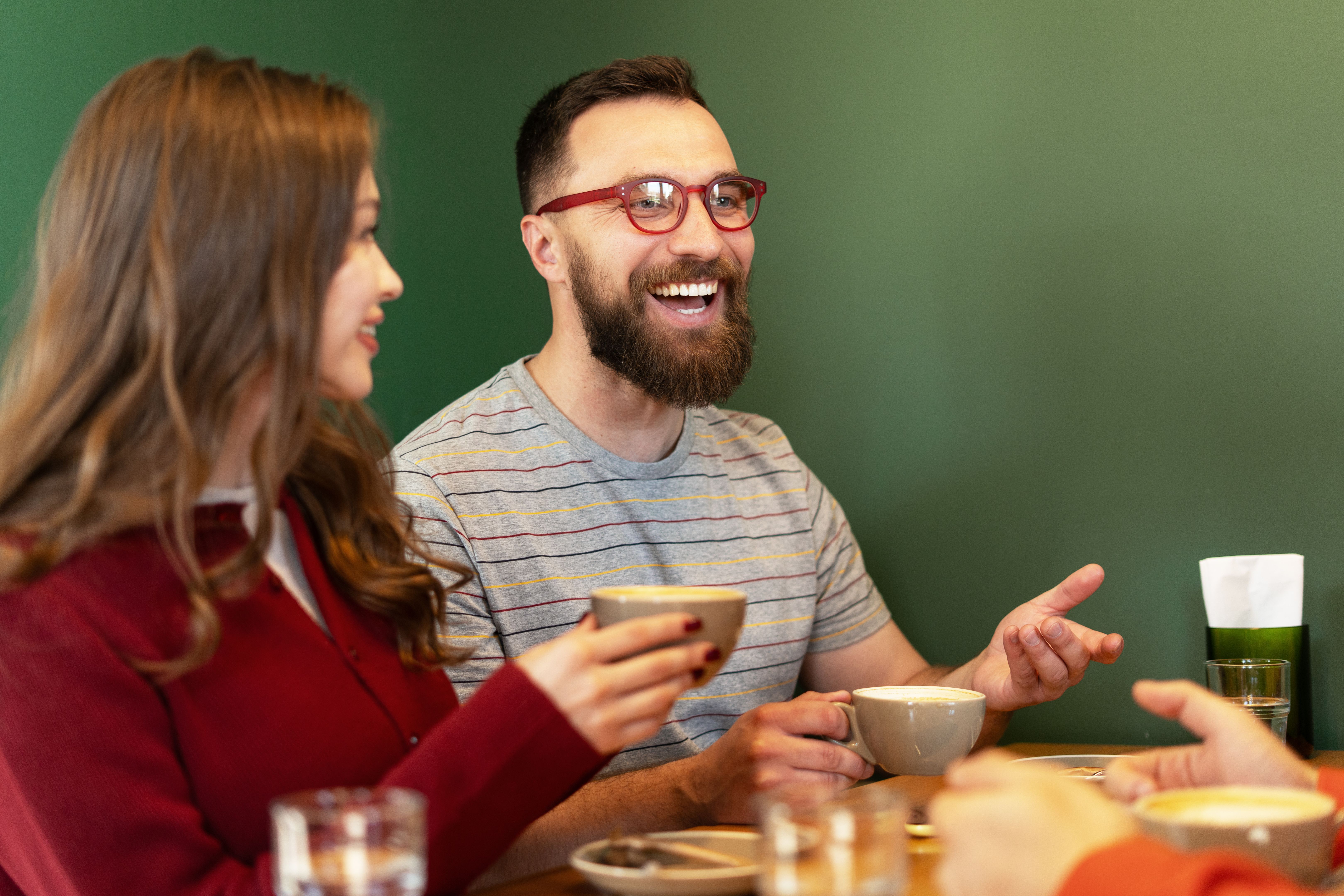 people enjoying coffee
