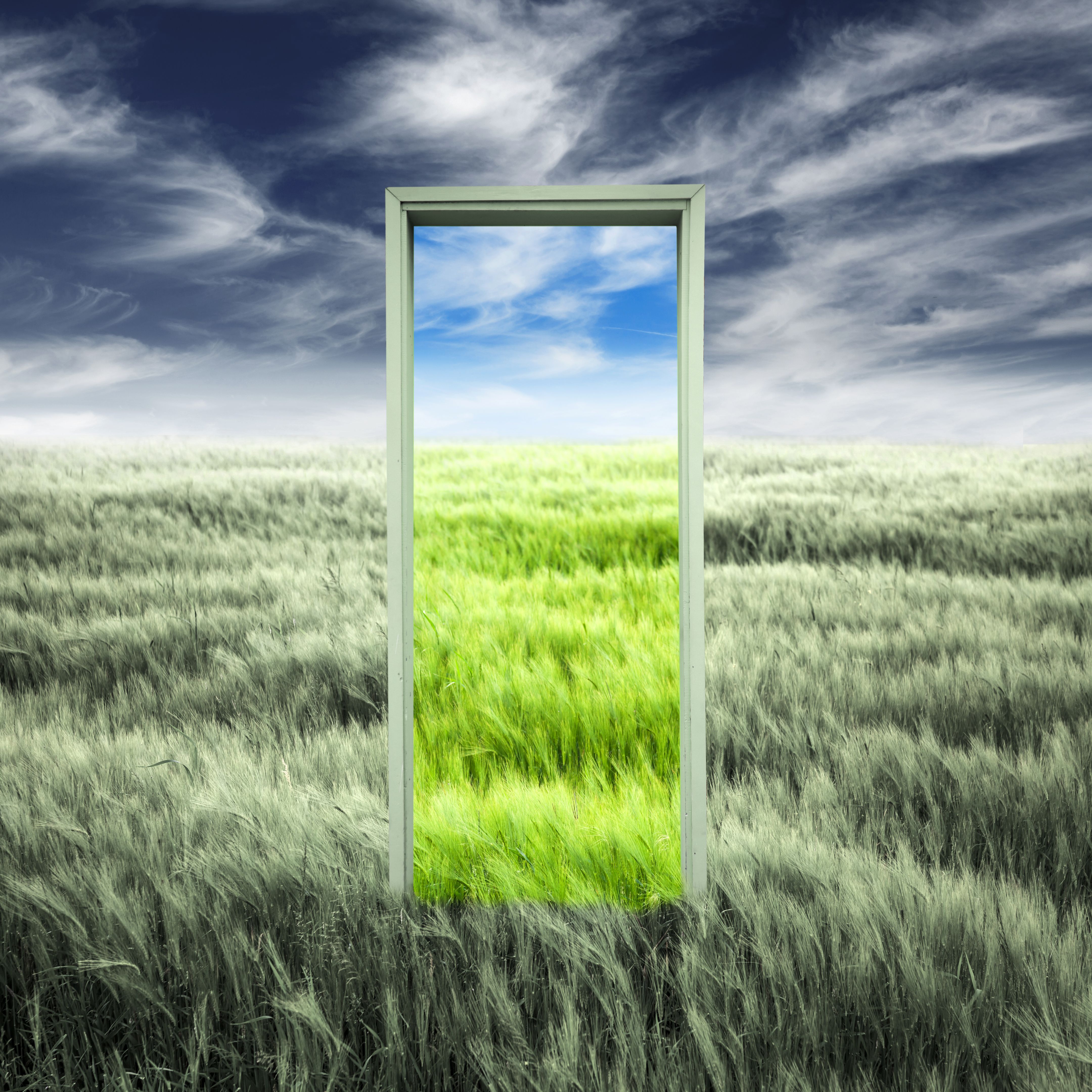 Door opening to spring Door opening to spring