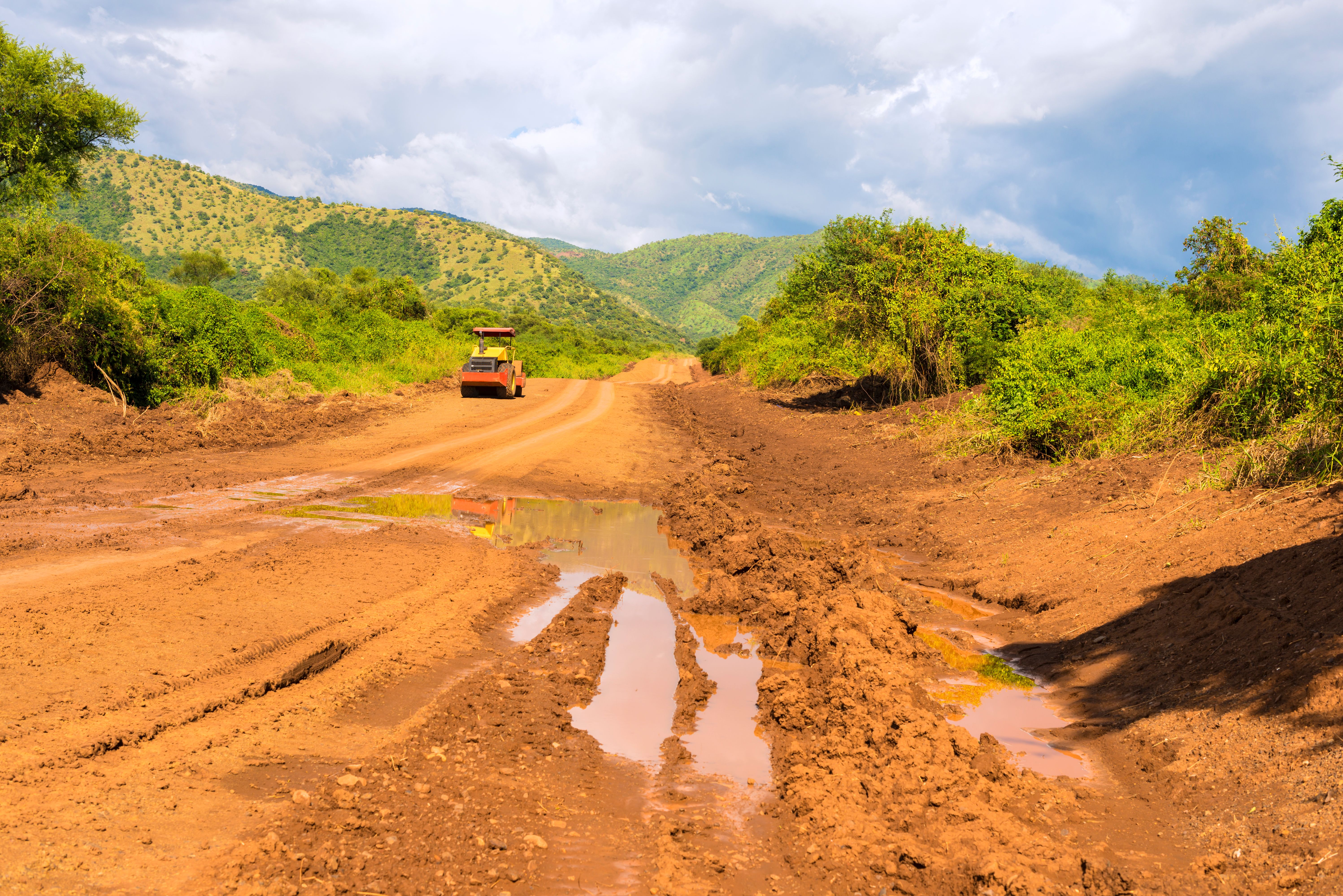 rainy african road
