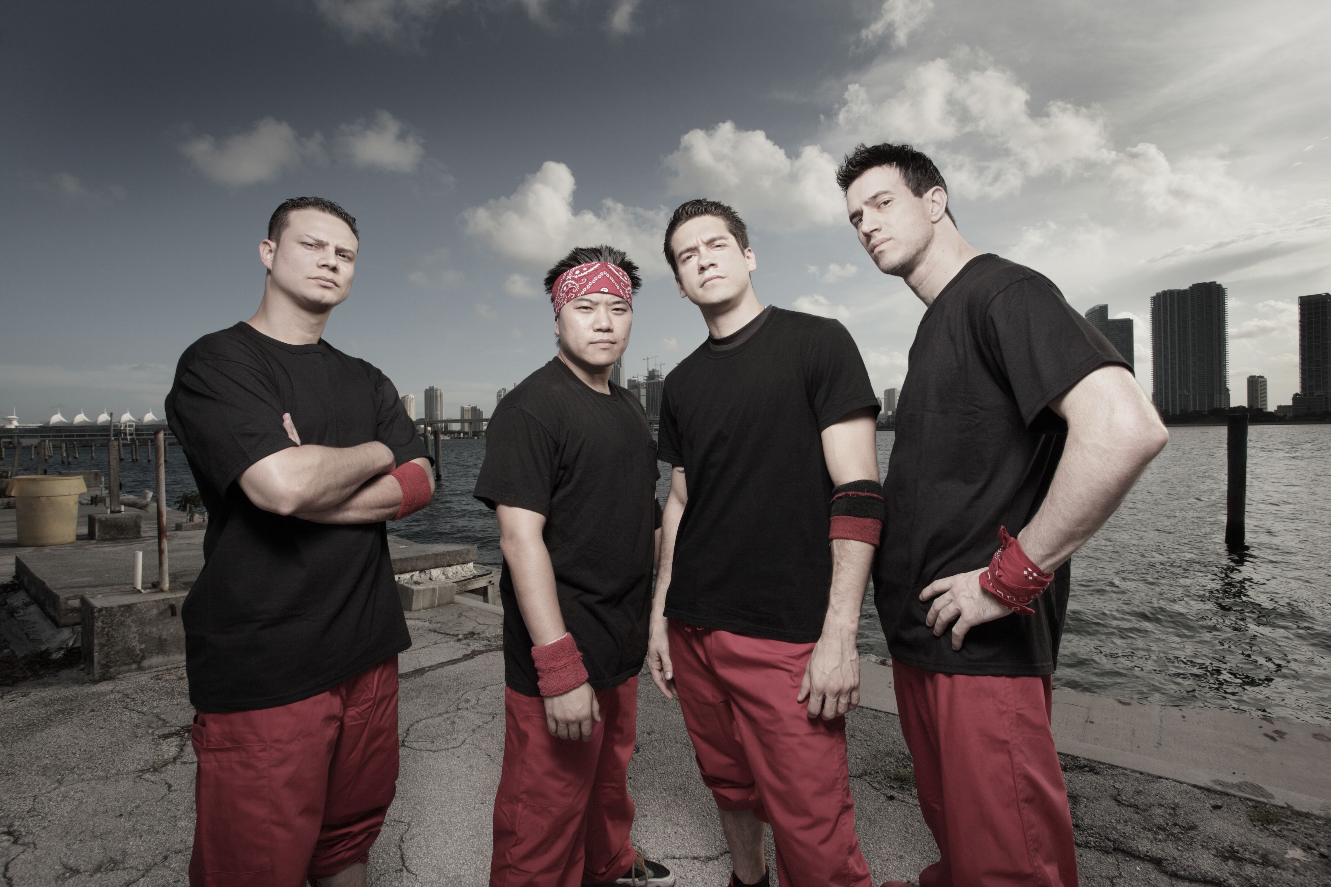 Group of breakdancers posing for the shot