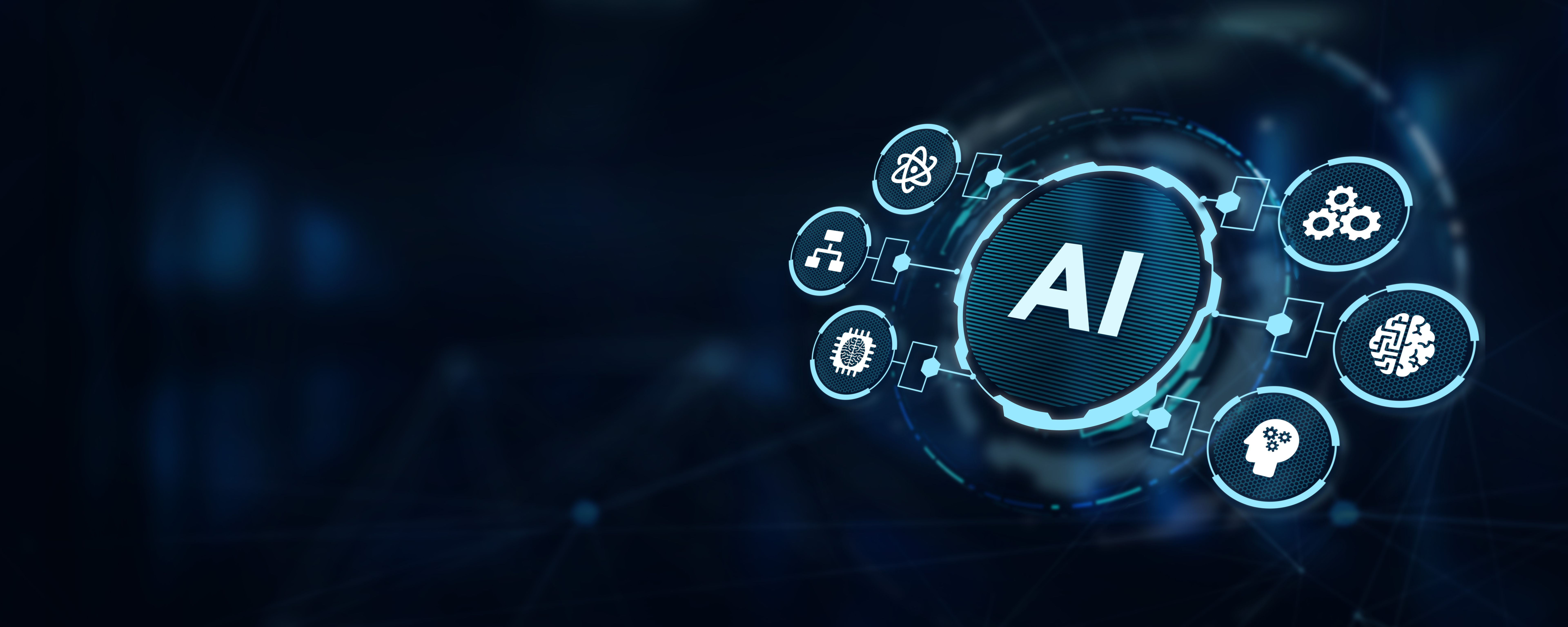 AI Learning and Artificial Intelligence Concept. Business, modern technology, internet and networking concept. 3d illustration